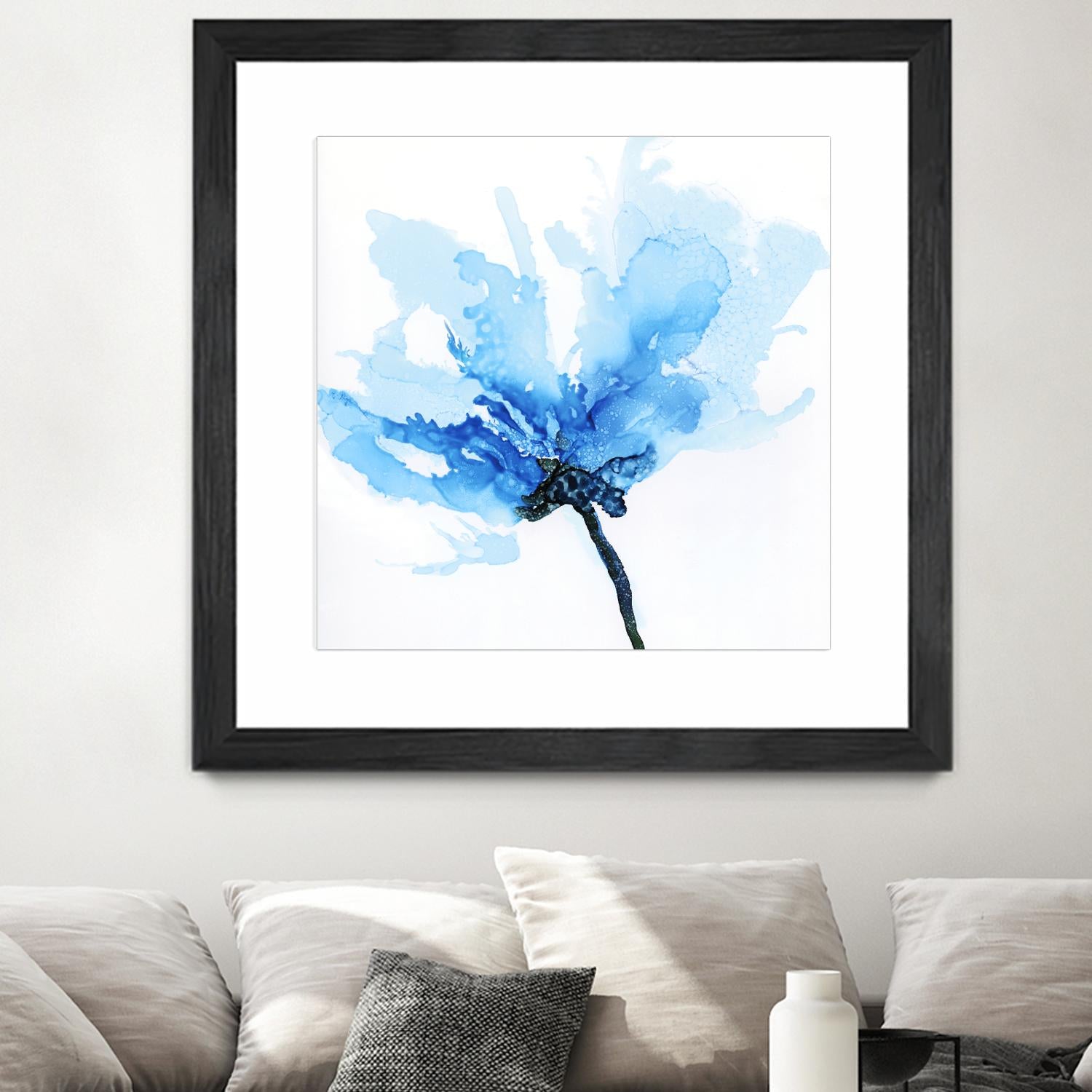Blue Poppy II by Wendy Kroeker on GIANT ART - white floral