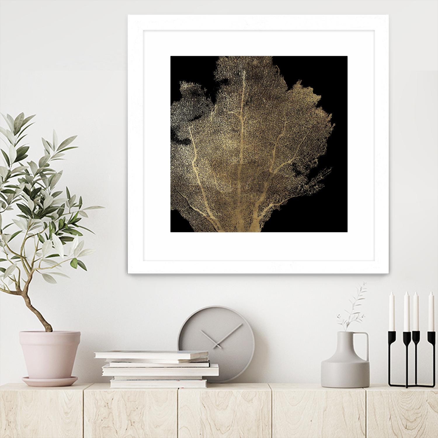 Honey Comb Coral I by Aimee Wilson on GIANT ART - gold nautical