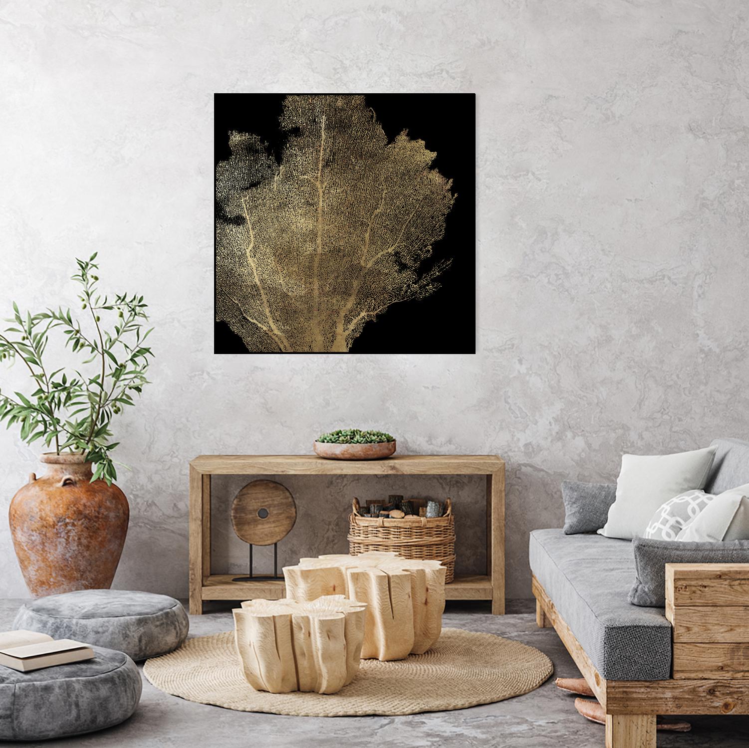 Honey Comb Coral I by Aimee Wilson on GIANT ART - gold nautical