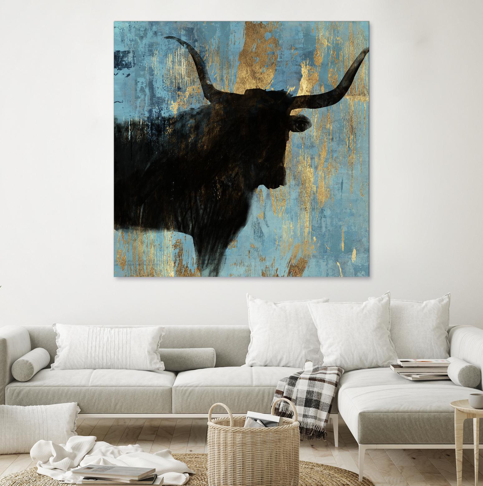 Bison I by Aimee Wilson on GIANT ART - blue contemporary