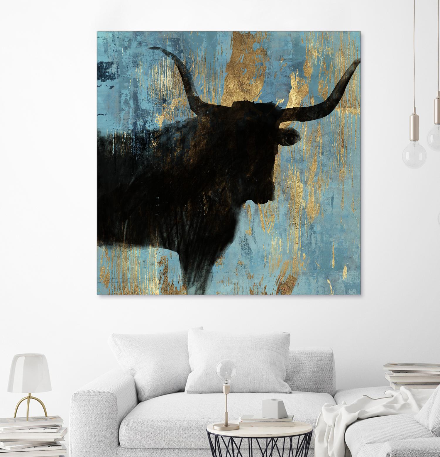 Bison I by Aimee Wilson on GIANT ART - blue contemporary