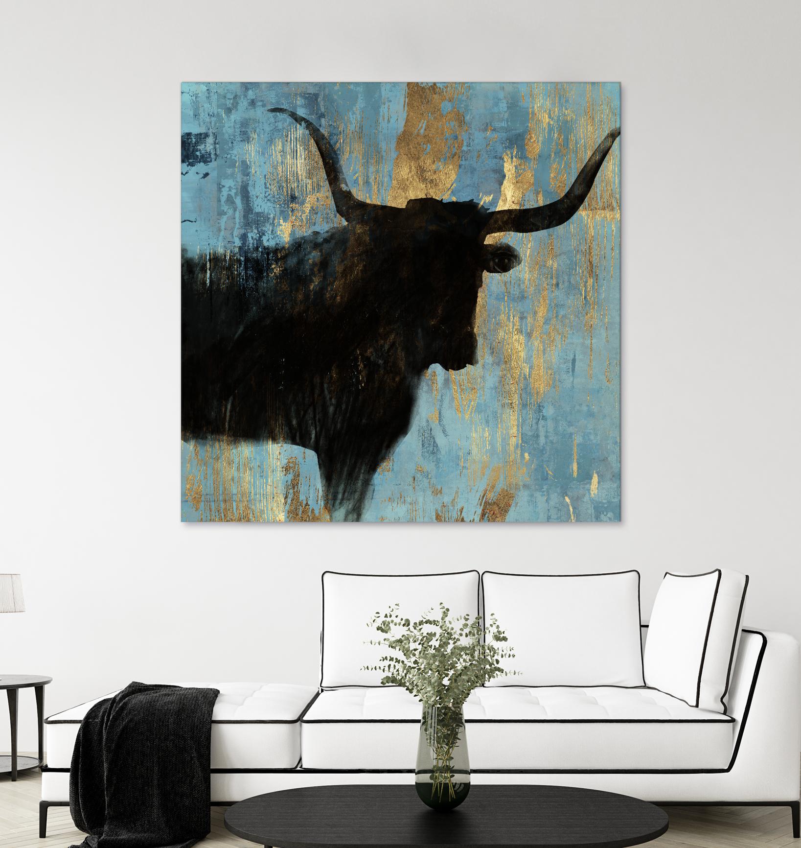 Bison I by Aimee Wilson on GIANT ART - blue contemporary
