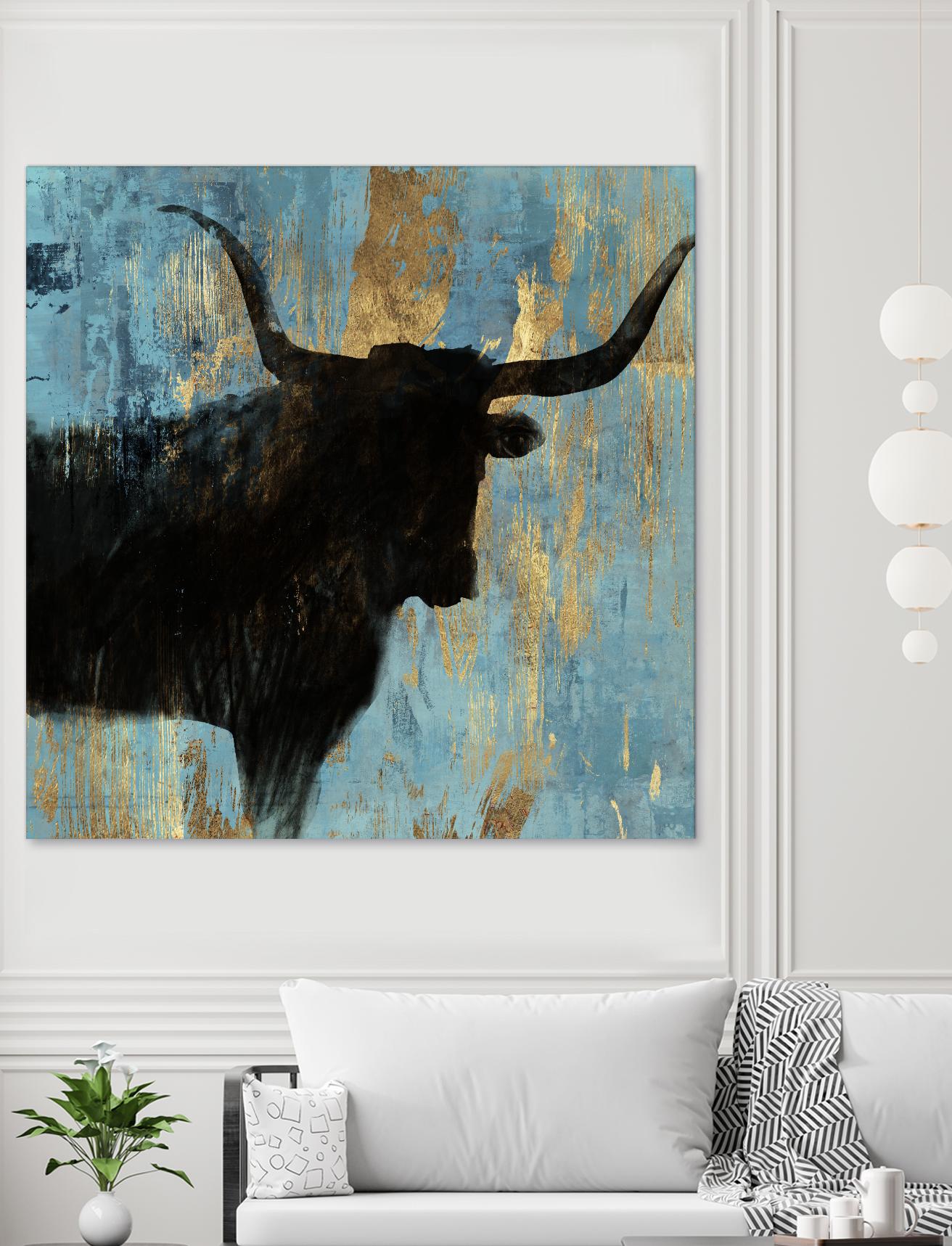 Bison I by Aimee Wilson on GIANT ART - blue contemporary
