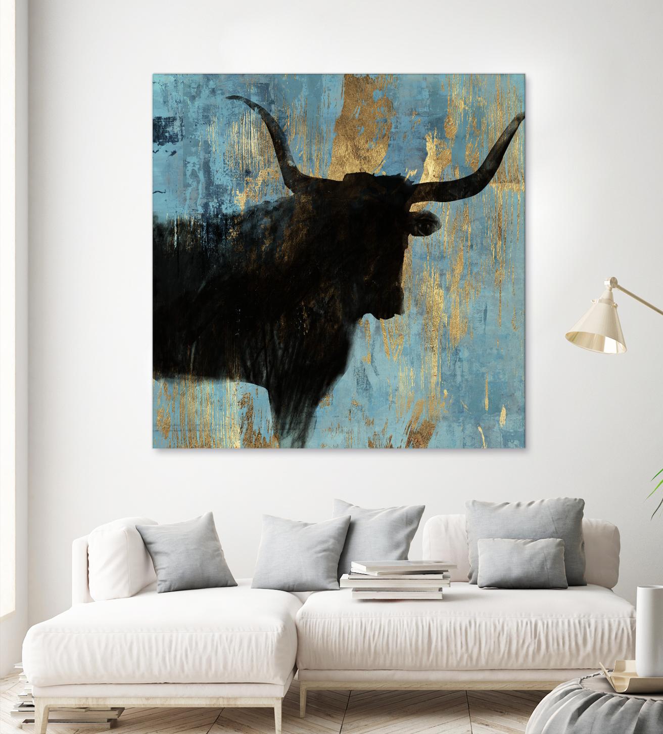Bison I by Aimee Wilson on GIANT ART - blue contemporary