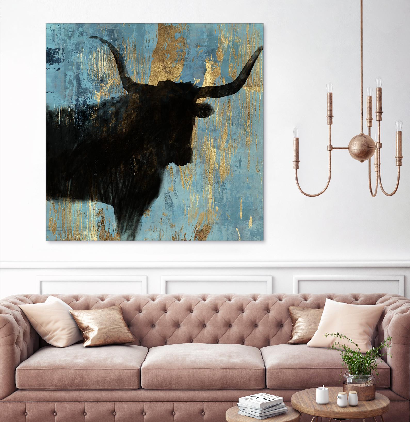 Bison I by Aimee Wilson on GIANT ART - blue contemporary