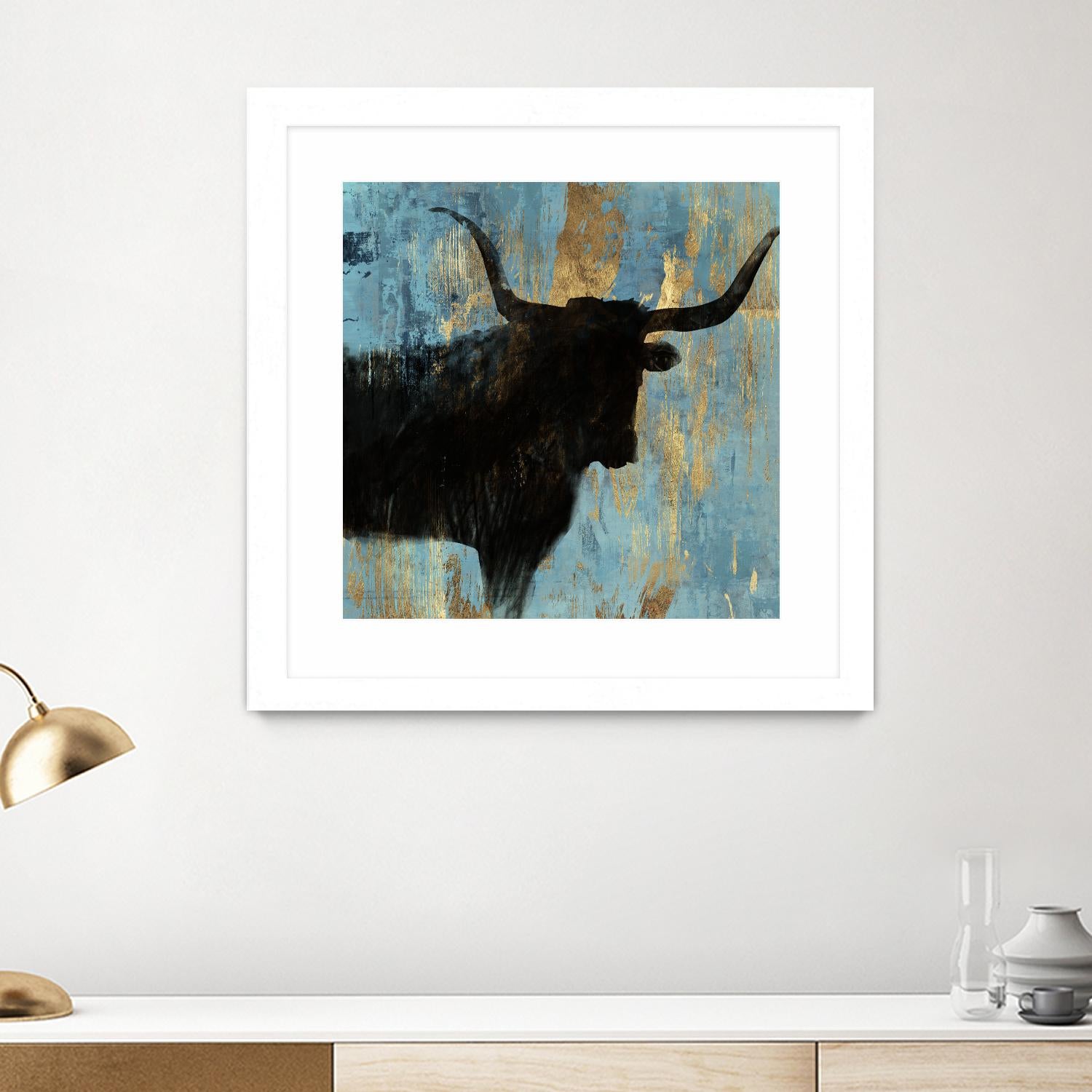 Bison I by Aimee Wilson on GIANT ART - blue contemporary