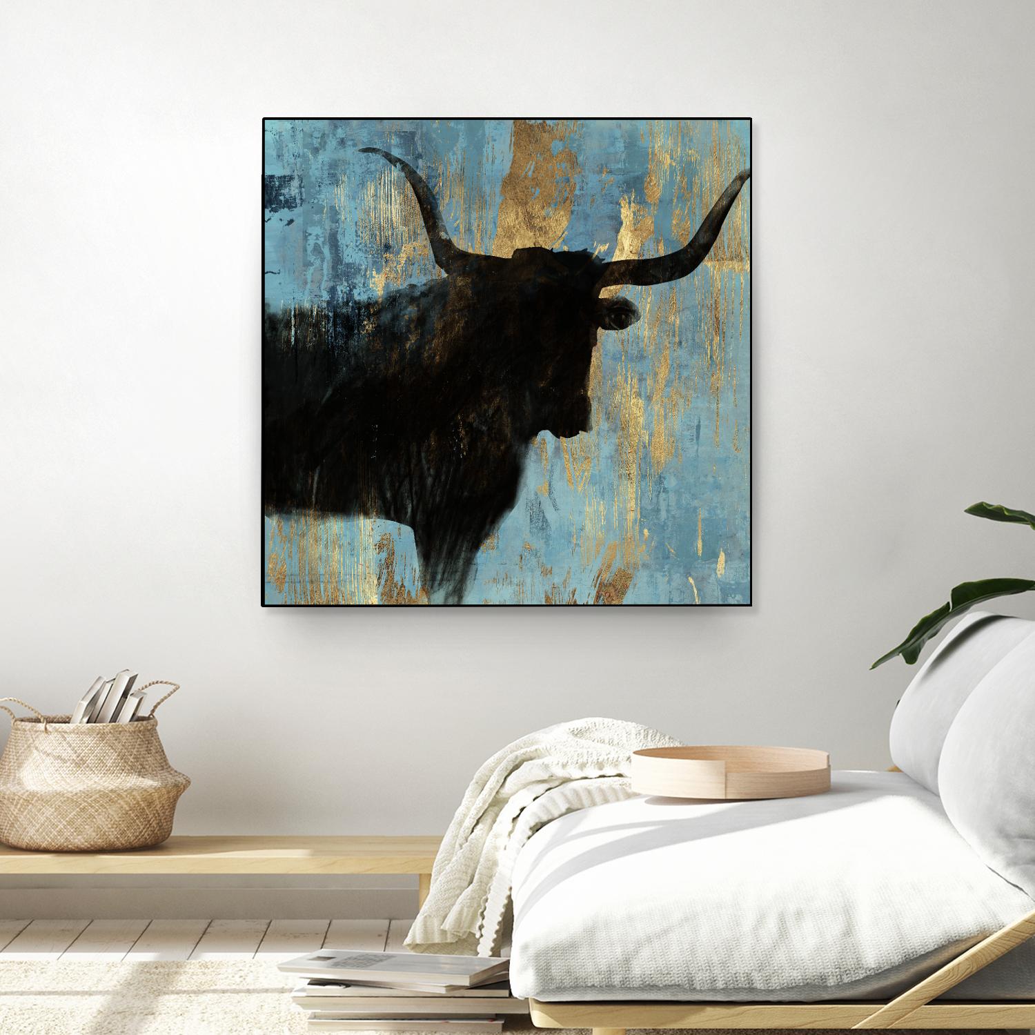 Bison I by Aimee Wilson on GIANT ART - blue contemporary