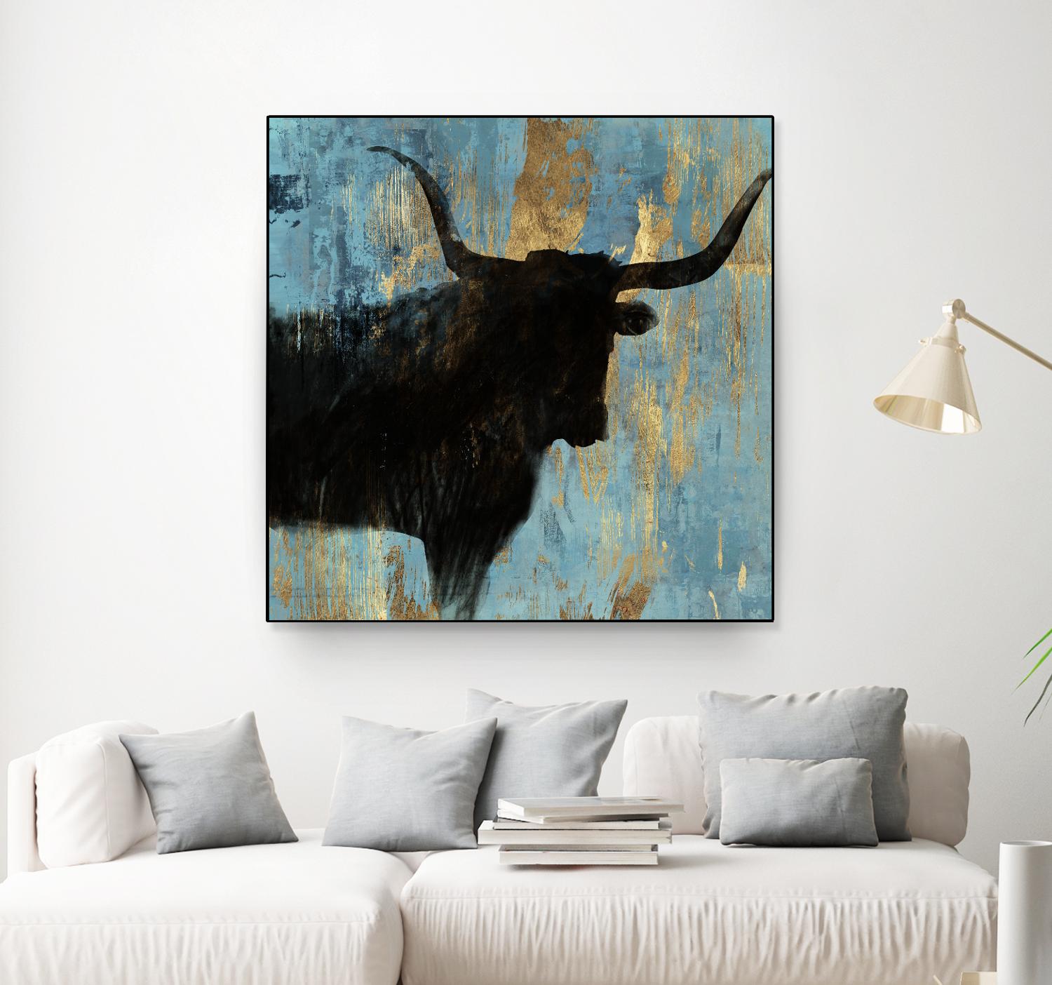 Bison I by Aimee Wilson on GIANT ART - blue contemporary