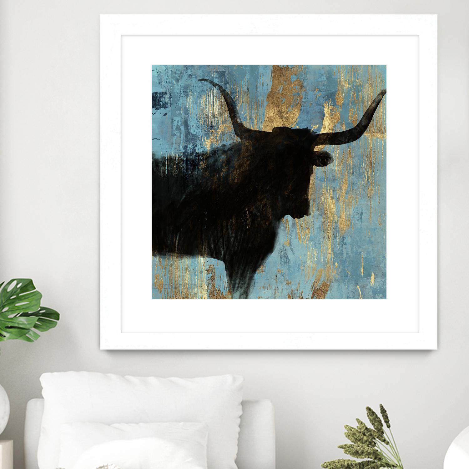 Bison I by Aimee Wilson on GIANT ART - blue contemporary