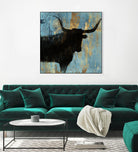 Bison I by Aimee Wilson on GIANT ART - blue contemporary