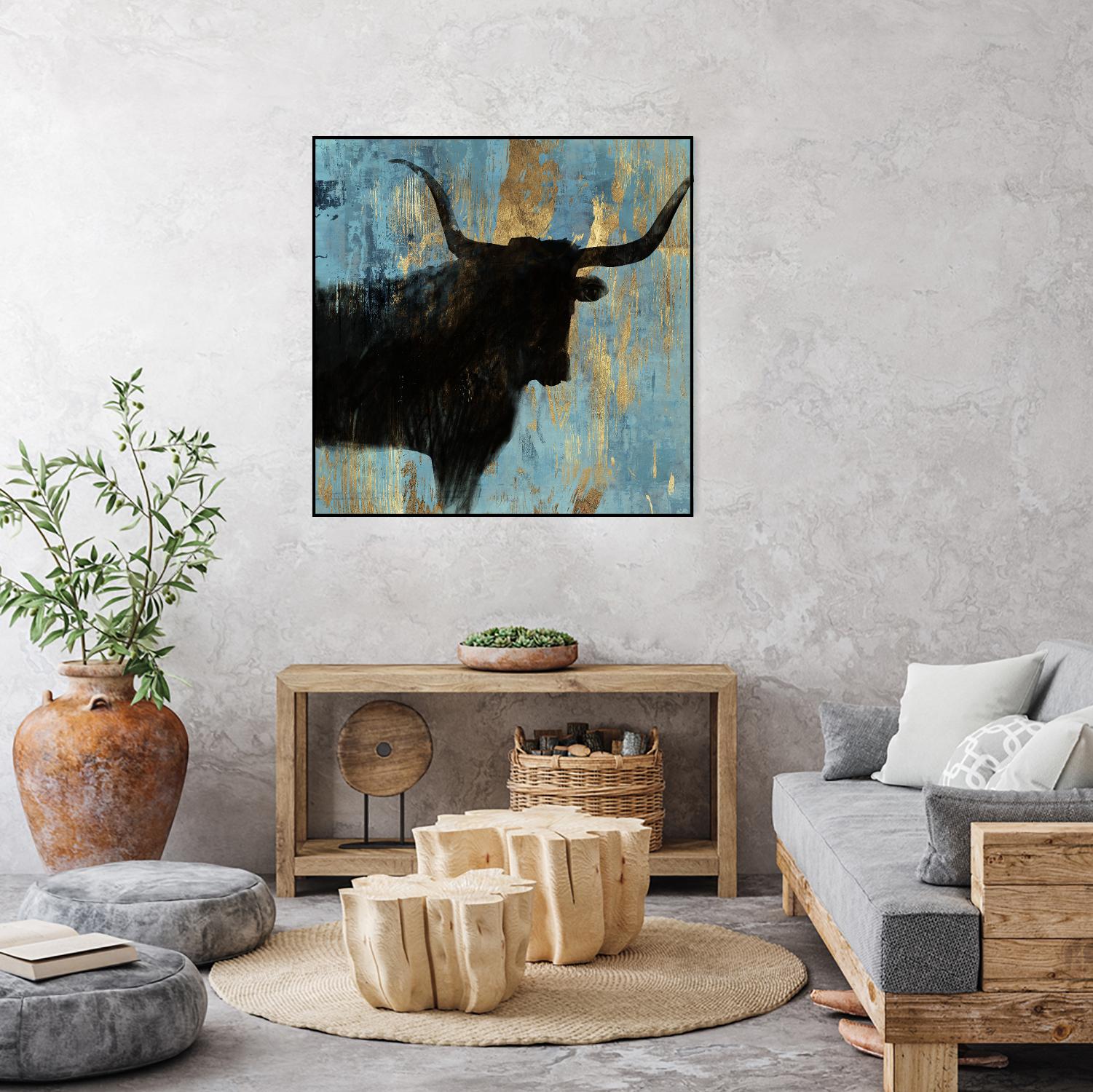 Bison I by Aimee Wilson on GIANT ART - blue contemporary