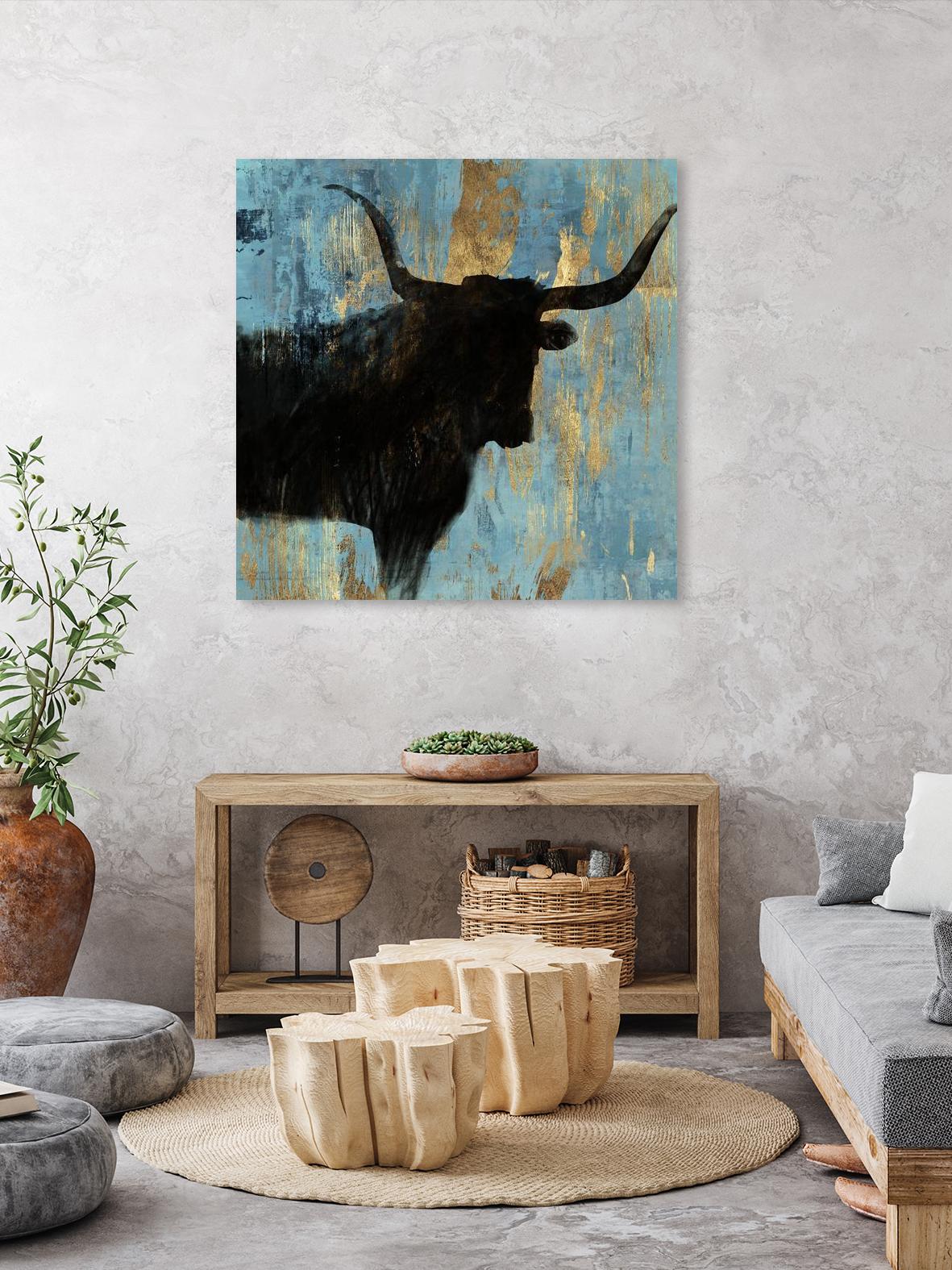 Bison I by Aimee Wilson on GIANT ART - blue contemporary