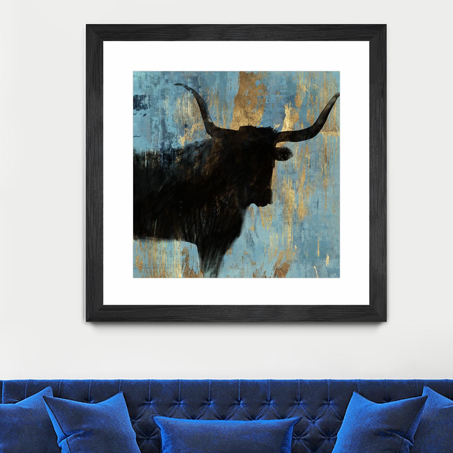 Bison I by Aimee Wilson on GIANT ART - blue contemporary