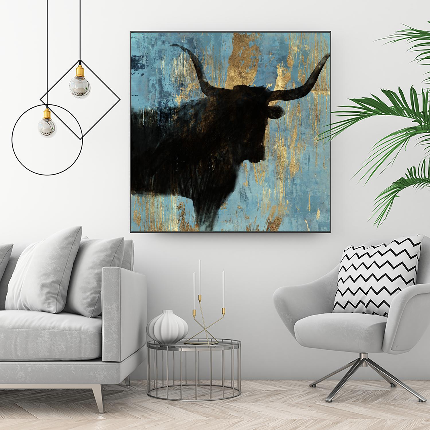 Bison I by Aimee Wilson on GIANT ART - blue contemporary