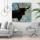 Bison I by Aimee Wilson on GIANT ART - blue contemporary