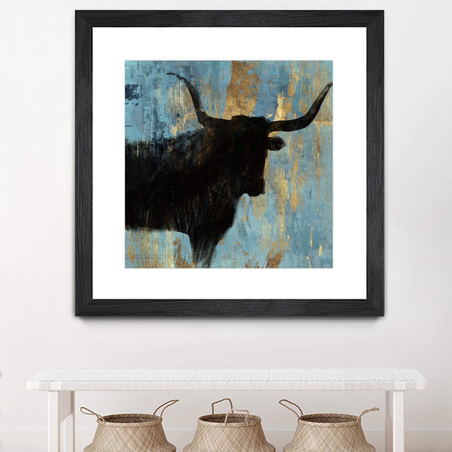 Bison I by Aimee Wilson on GIANT ART - blue contemporary