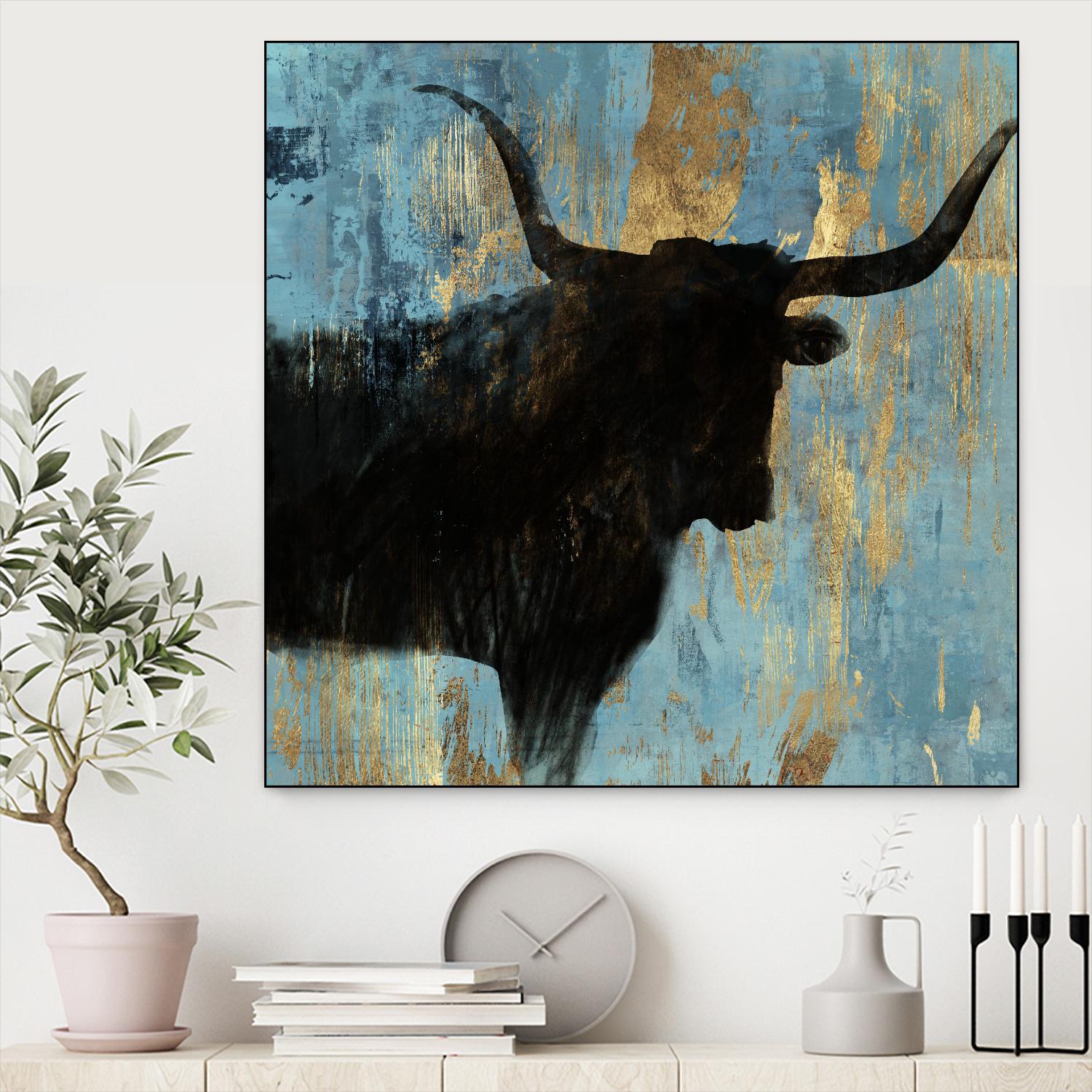 Bison I by Aimee Wilson on GIANT ART - blue contemporary