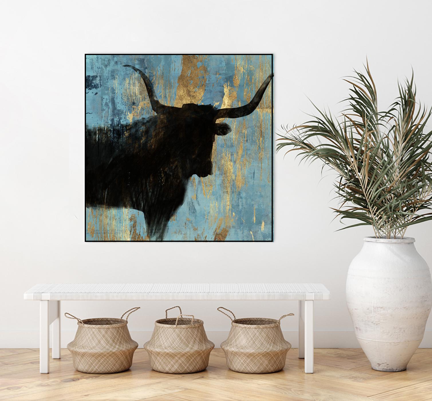 Bison I by Aimee Wilson on GIANT ART - blue contemporary