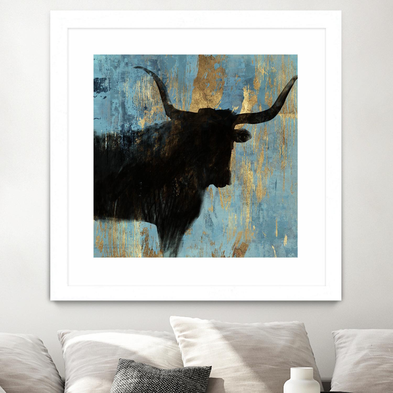 Bison I by Aimee Wilson on GIANT ART - blue contemporary