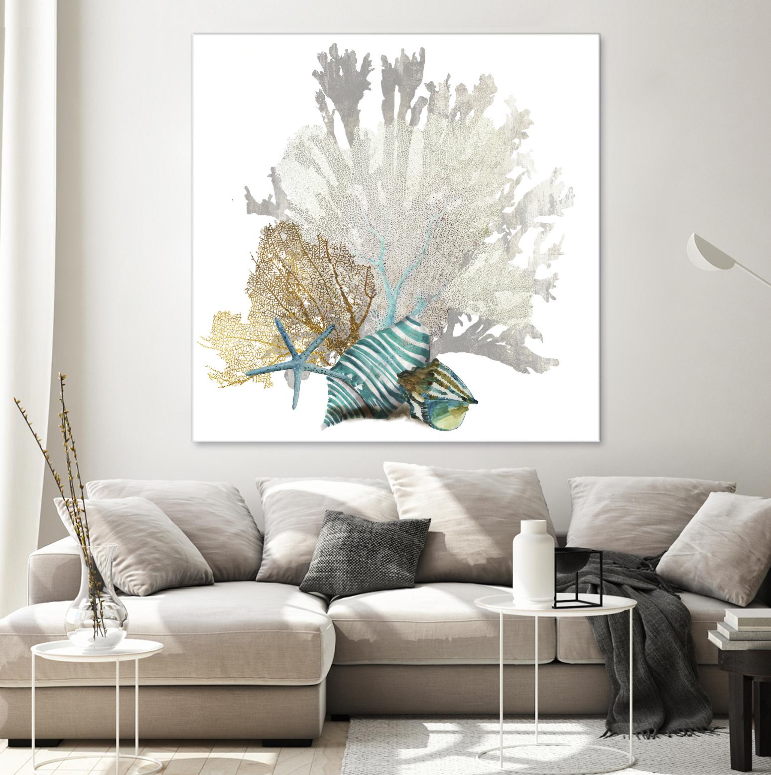 Coral by Aimee Wilson on GIANT ART - turquoise nautical