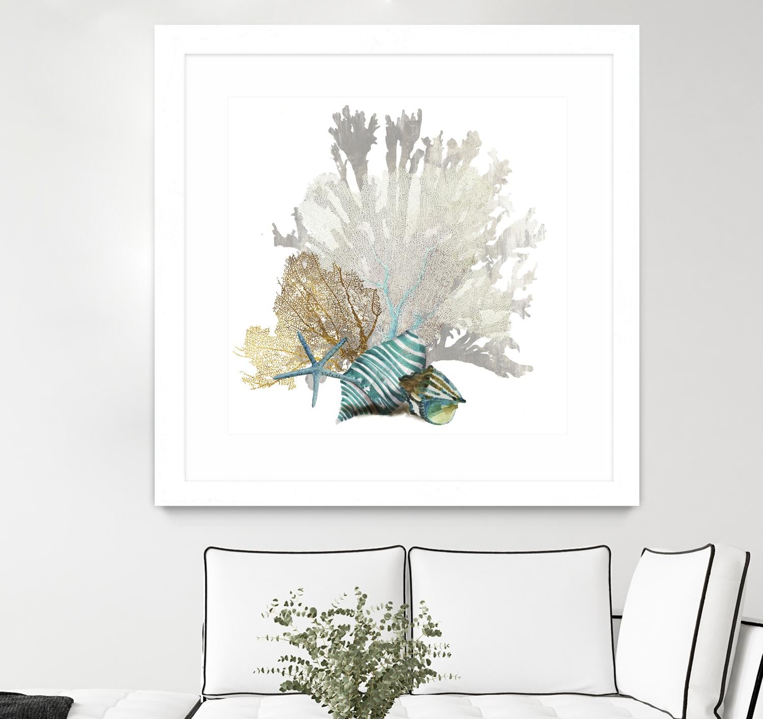 Coral by Aimee Wilson on GIANT ART - turquoise nautical