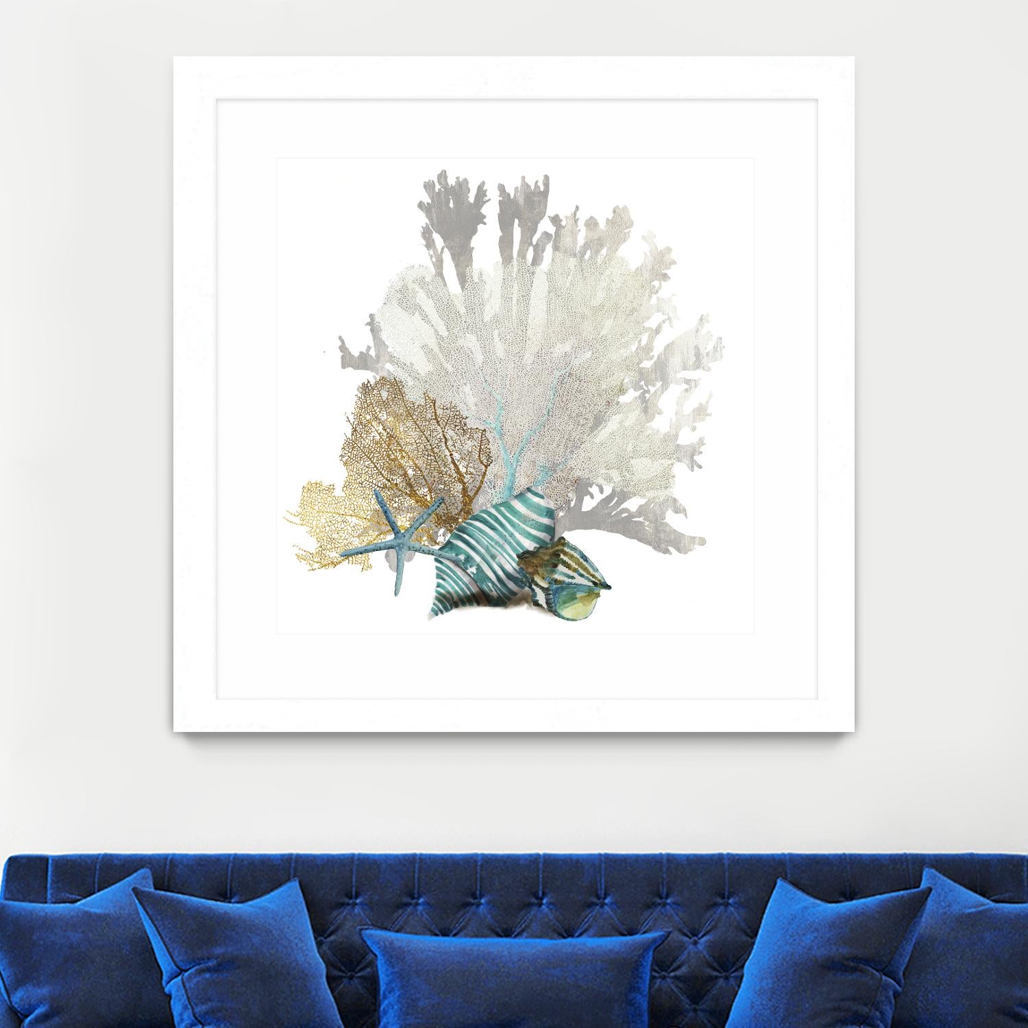 Coral by Aimee Wilson on GIANT ART - turquoise nautical