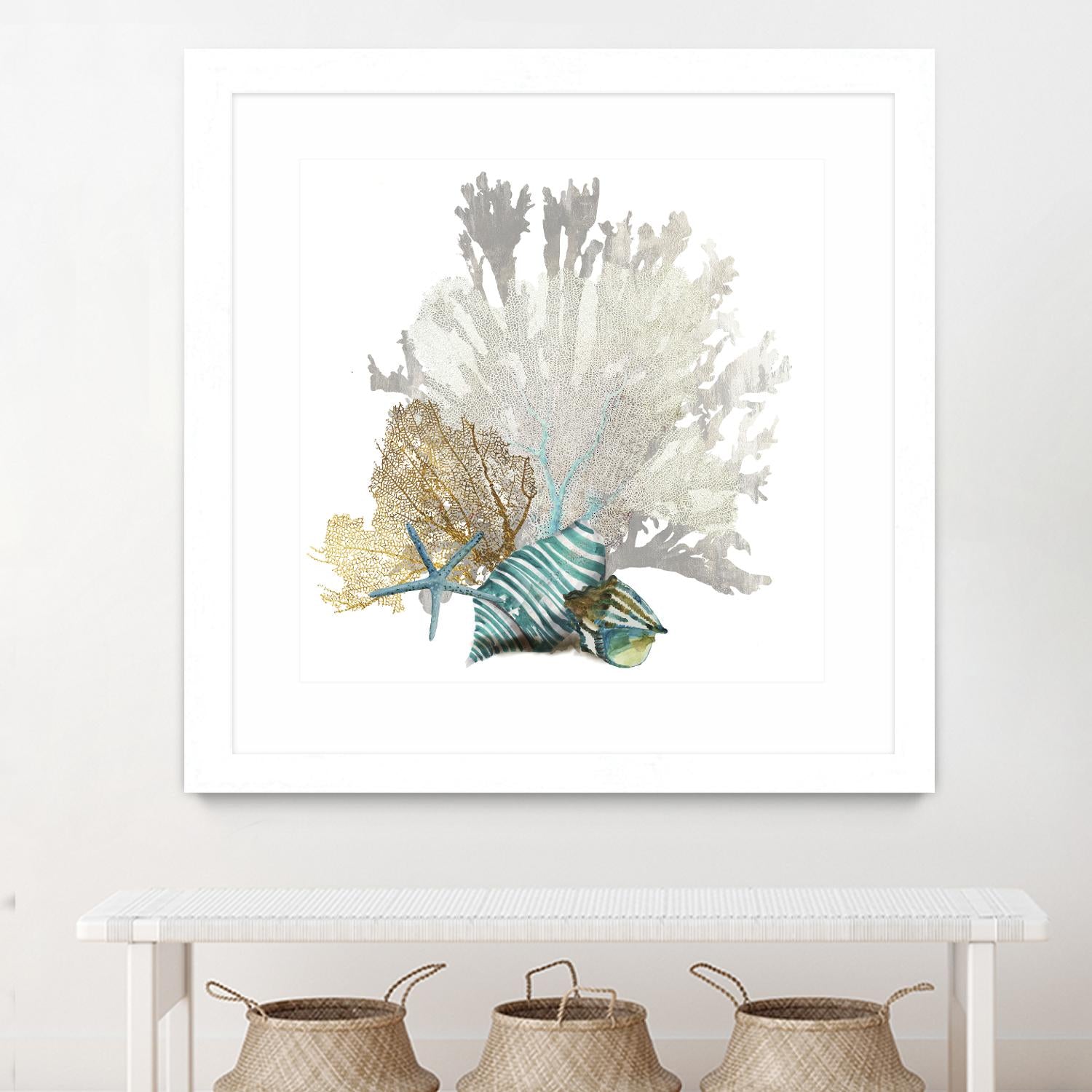 Coral by Aimee Wilson on GIANT ART - turquoise nautical