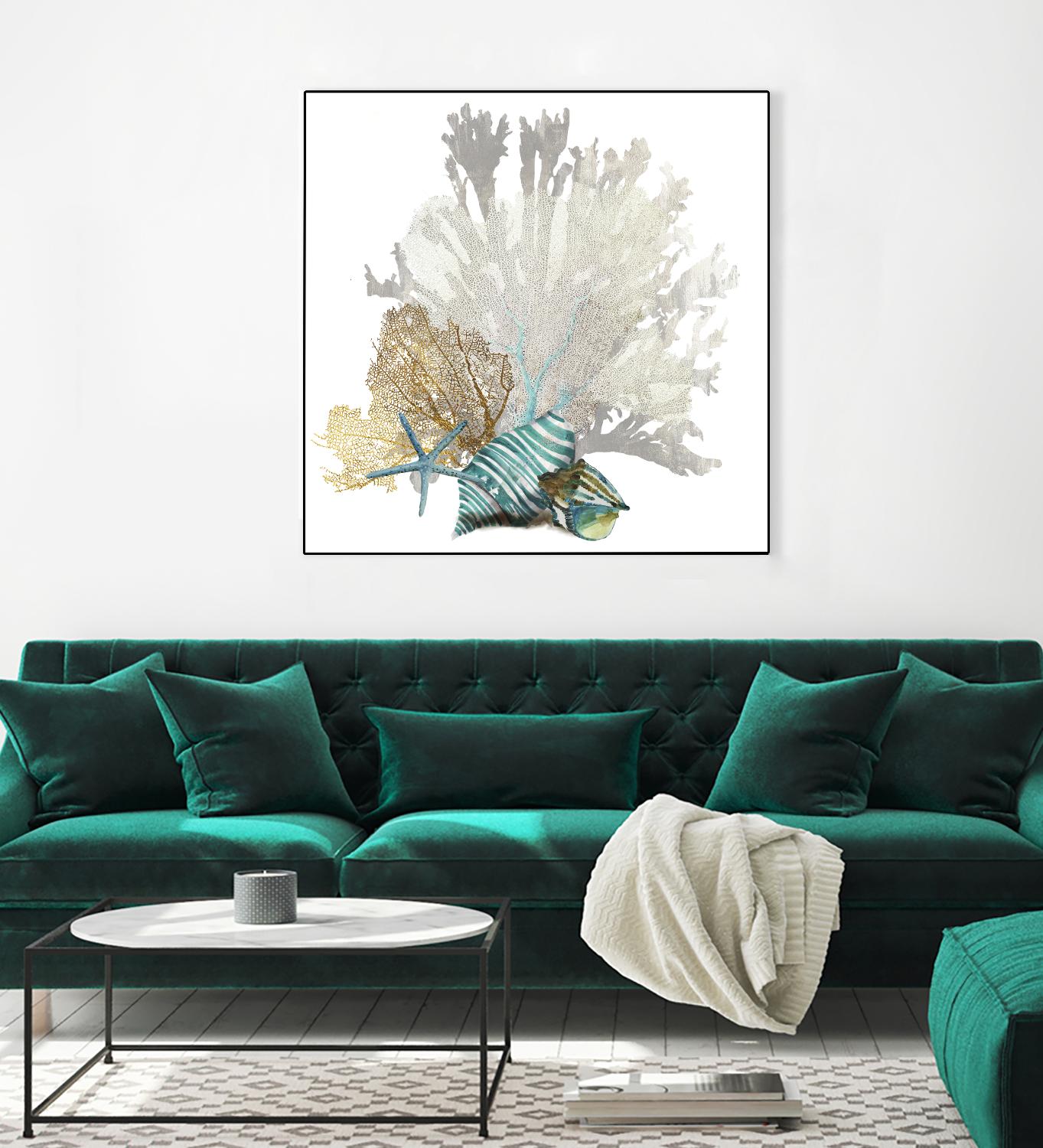 Coral by Aimee Wilson on GIANT ART - turquoise nautical