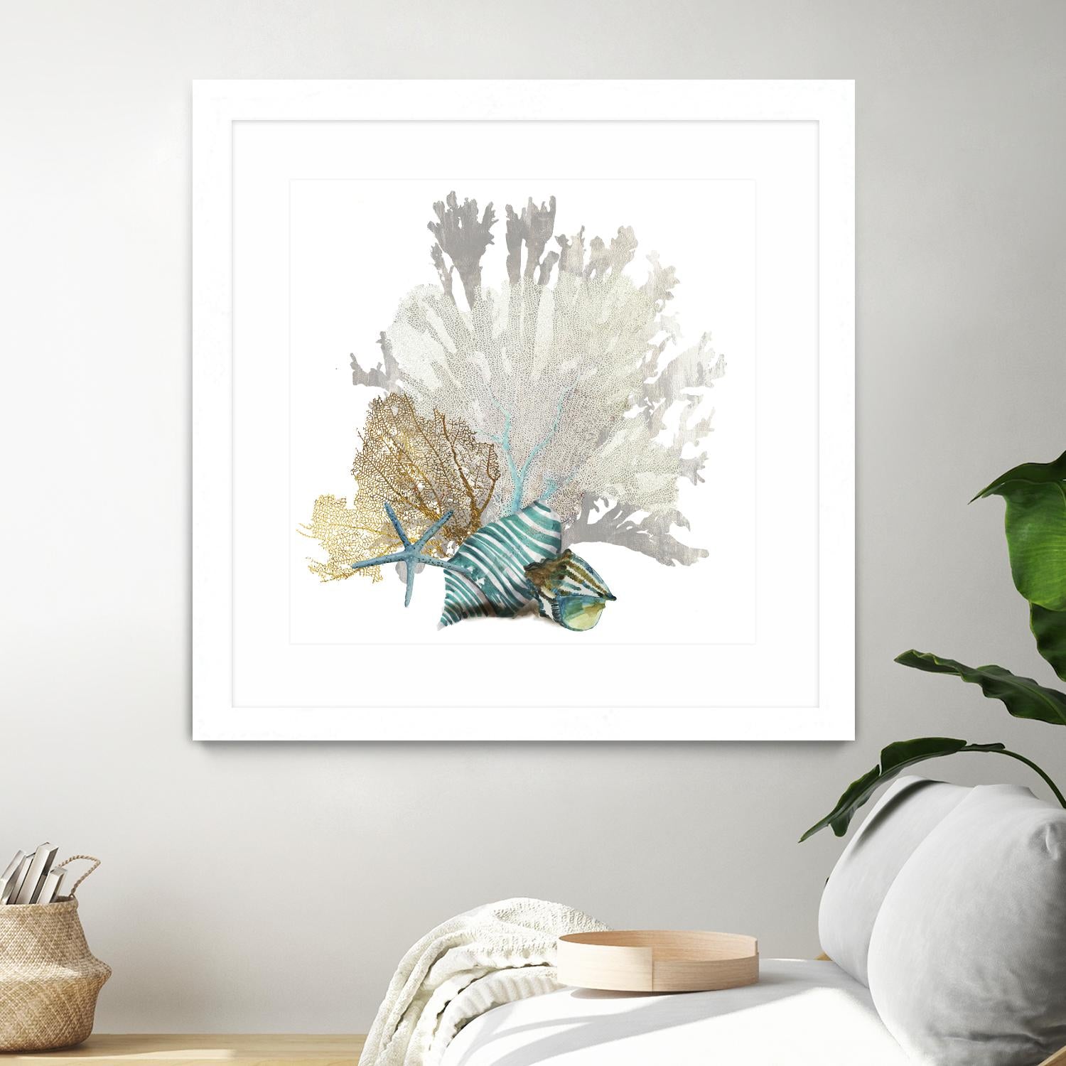 Coral by Aimee Wilson on GIANT ART - turquoise nautical