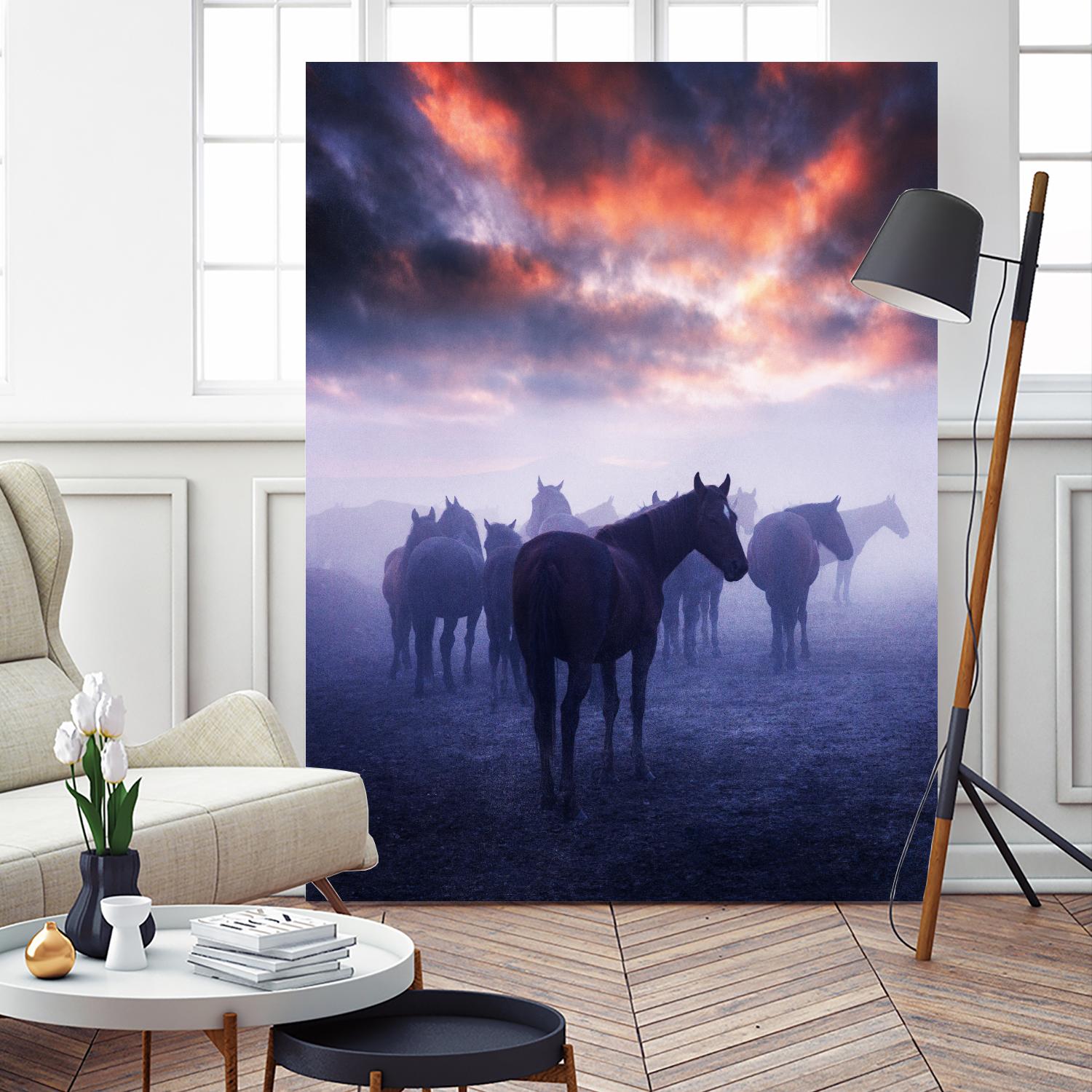 Cevik - Wild Horses by 1X on GIANT ART - pink animals