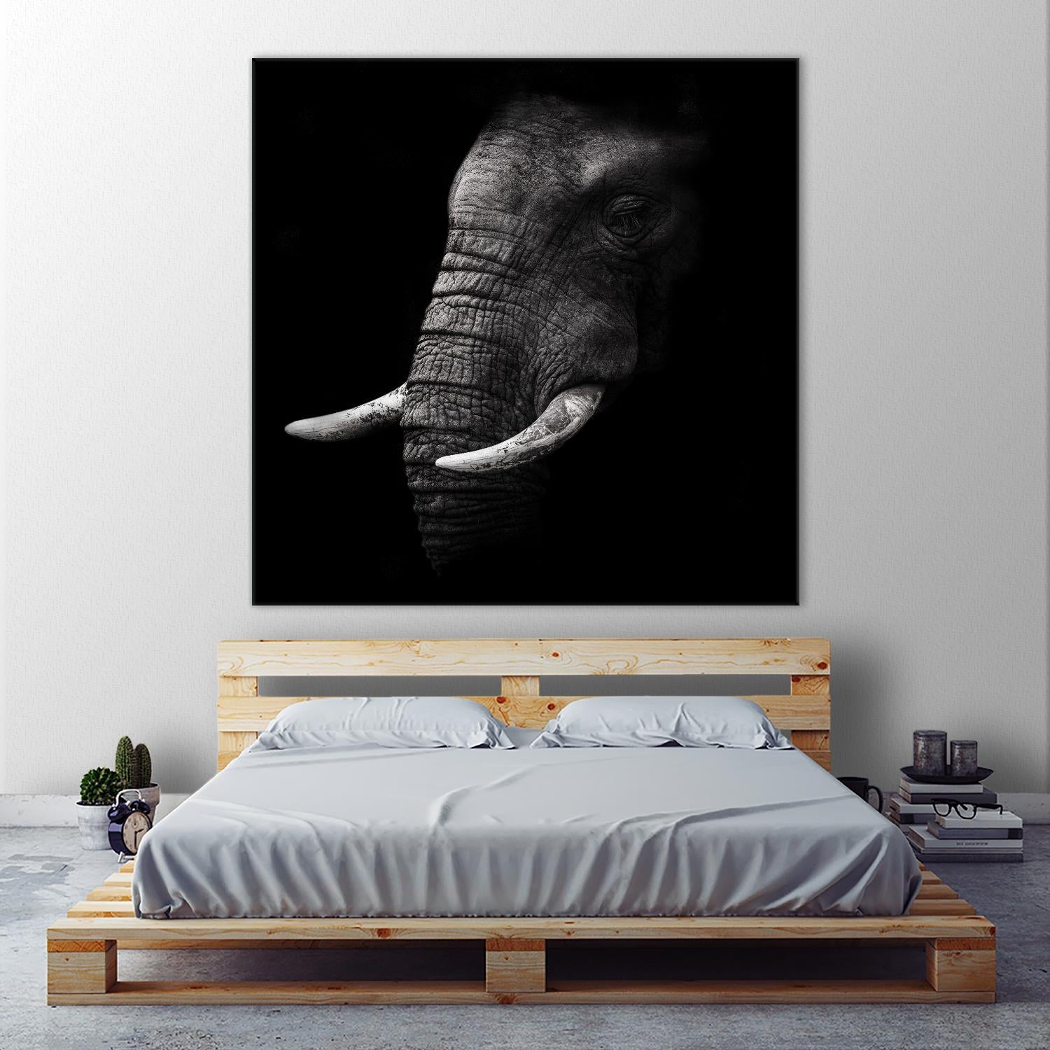 Portrait by WildPhotoArt on GIANT ART - white animal hear of elephant