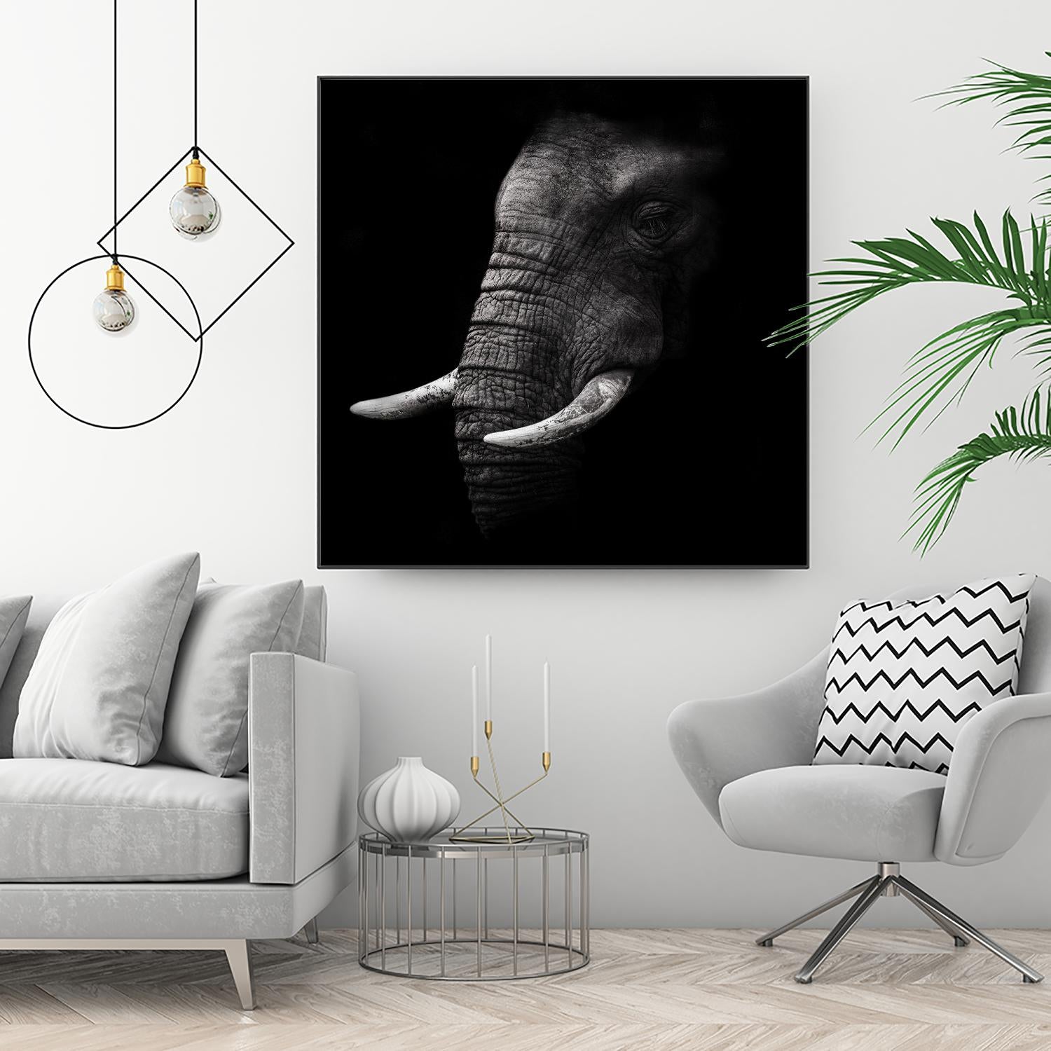 Portrait by WildPhotoArt on GIANT ART - white animal hear of elephant