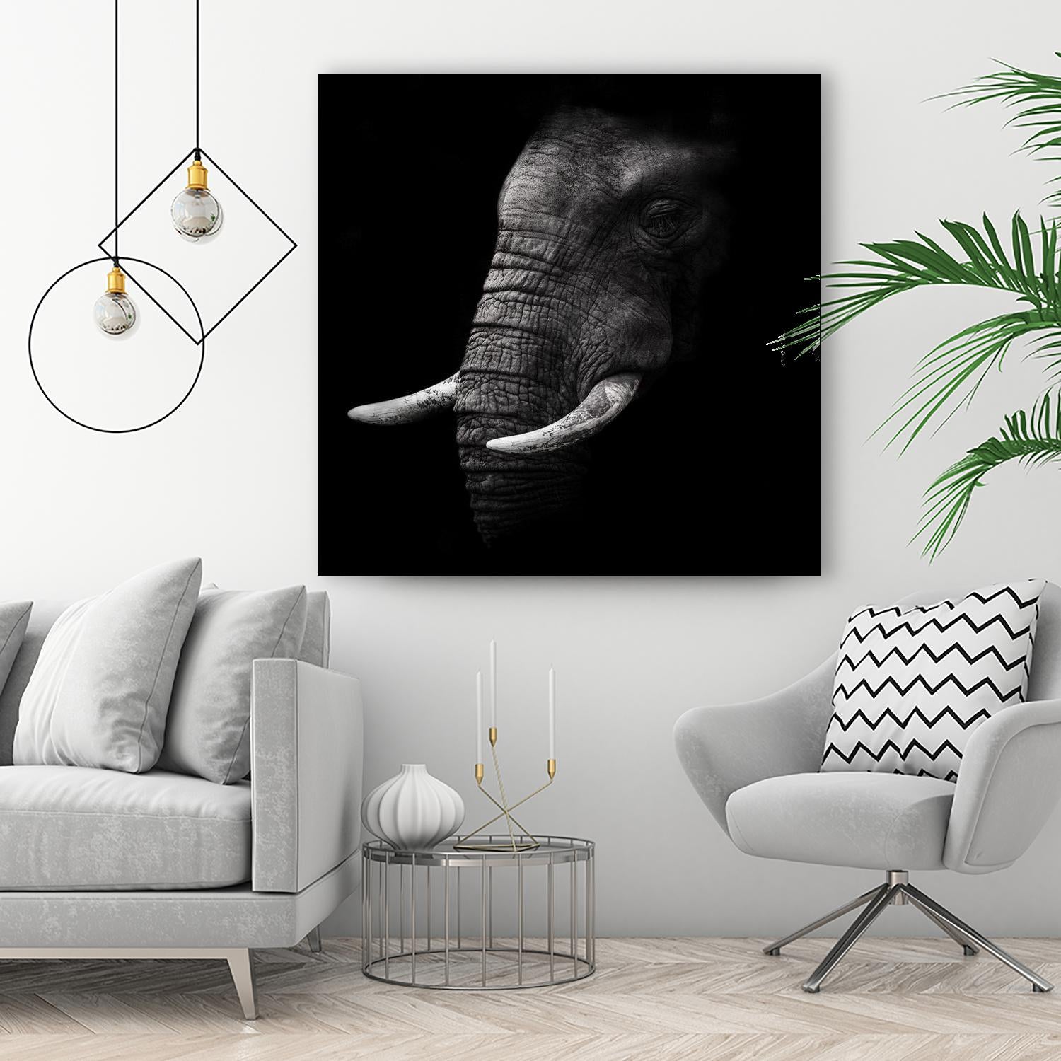 Portrait by WildPhotoArt on GIANT ART - white animal hear of elephant