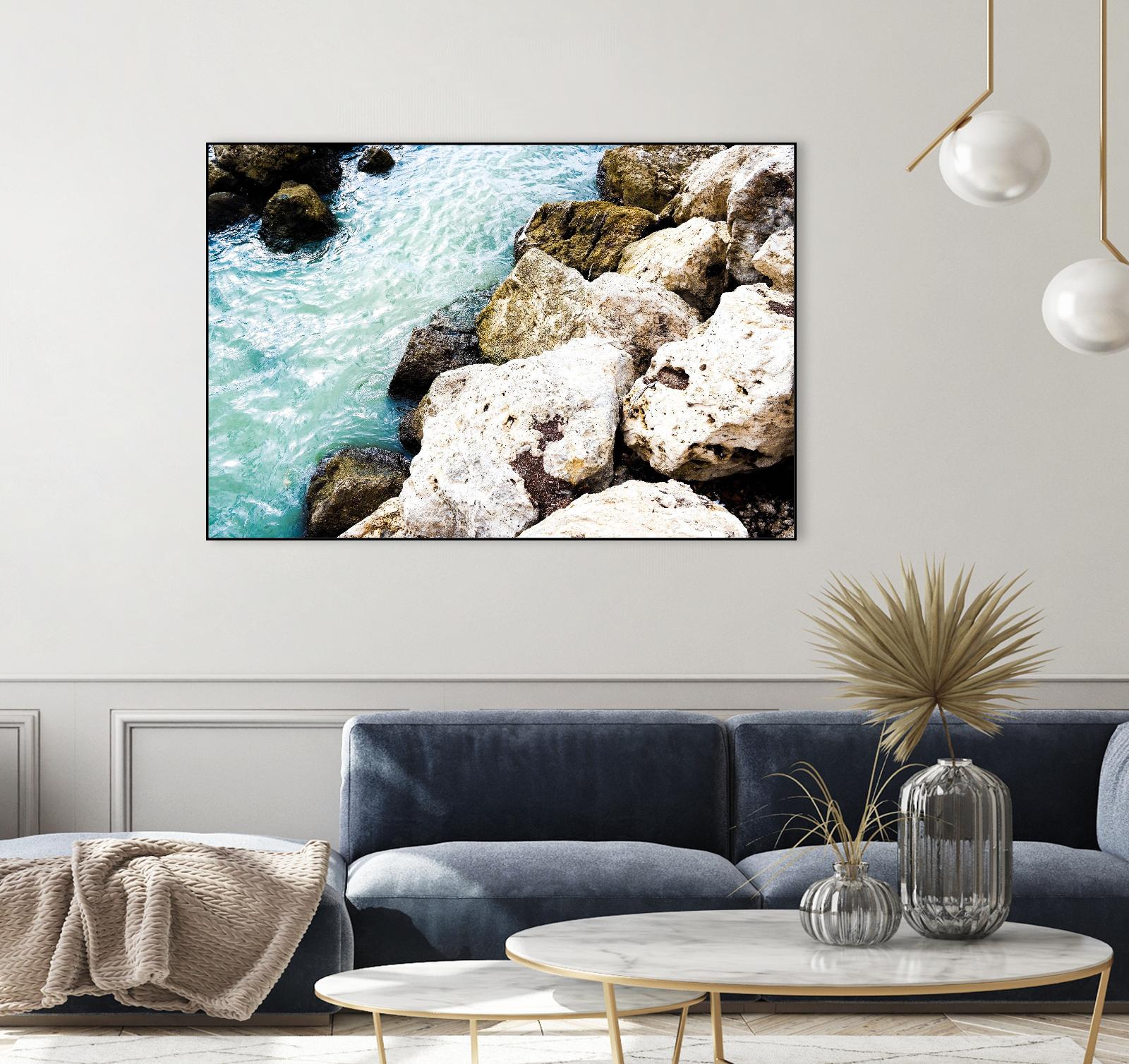 Blue Water Through The Rocks by Acosta on GIANT ART - coastal photography