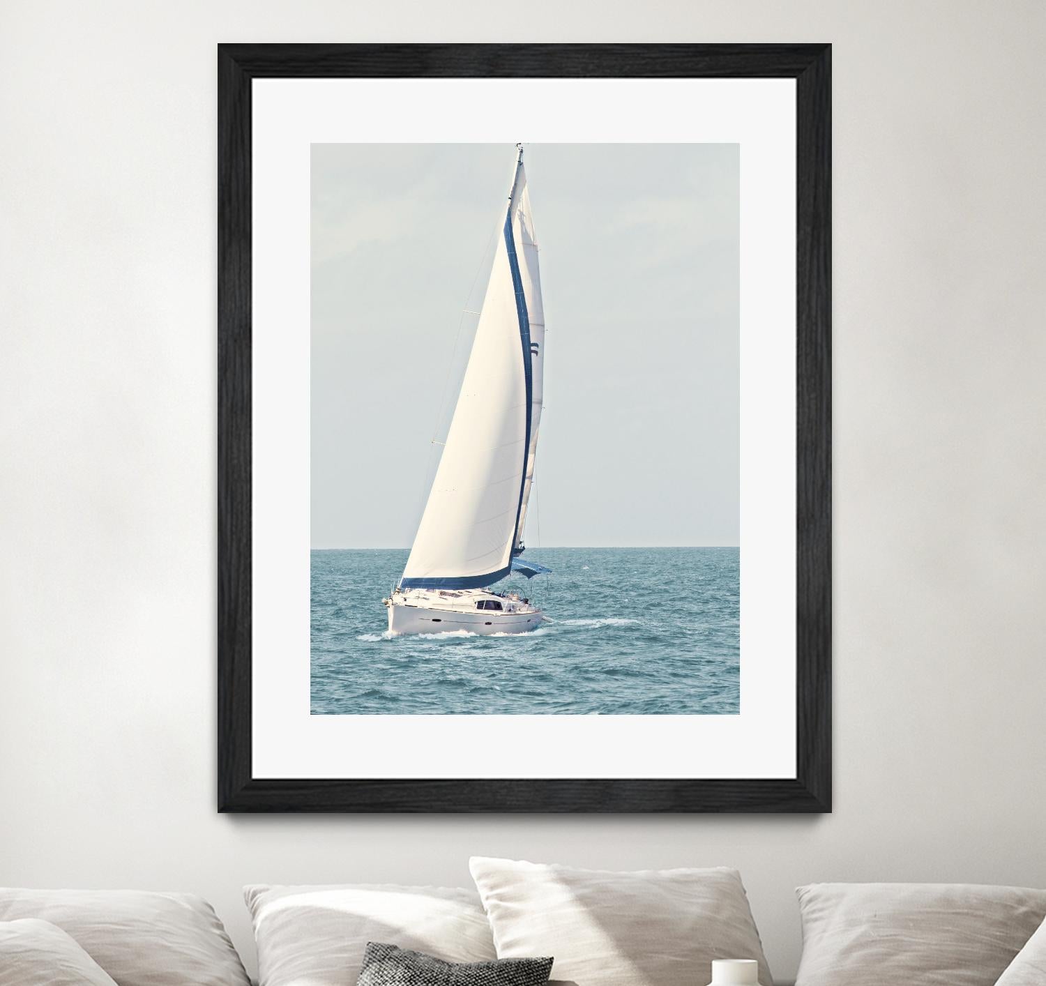 Sailboat In The Ocean by Kathy Mansfield on GIANT ART - coastal