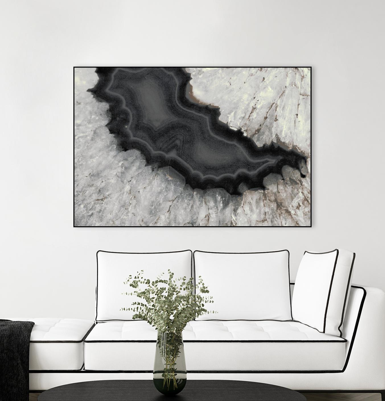 Dark Watercolor Agate Square by Susan Bryant on GIANT ART - abstract photography