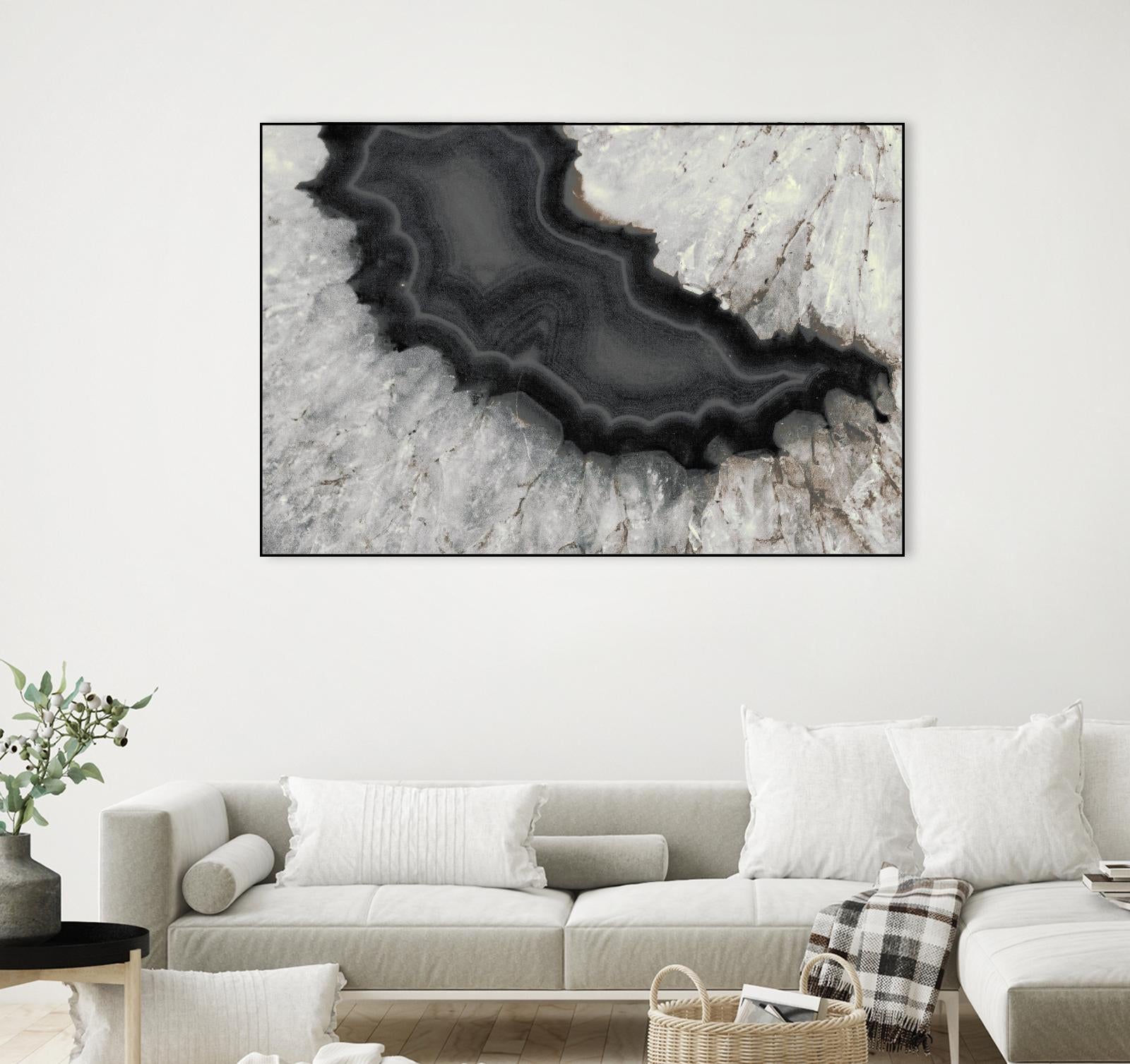 Dark Watercolor Agate Square by Susan Bryant on GIANT ART - abstract photography