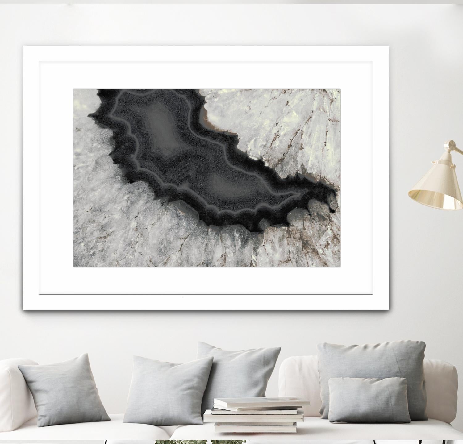 Dark Watercolor Agate Square by Susan Bryant on GIANT ART - abstract photography