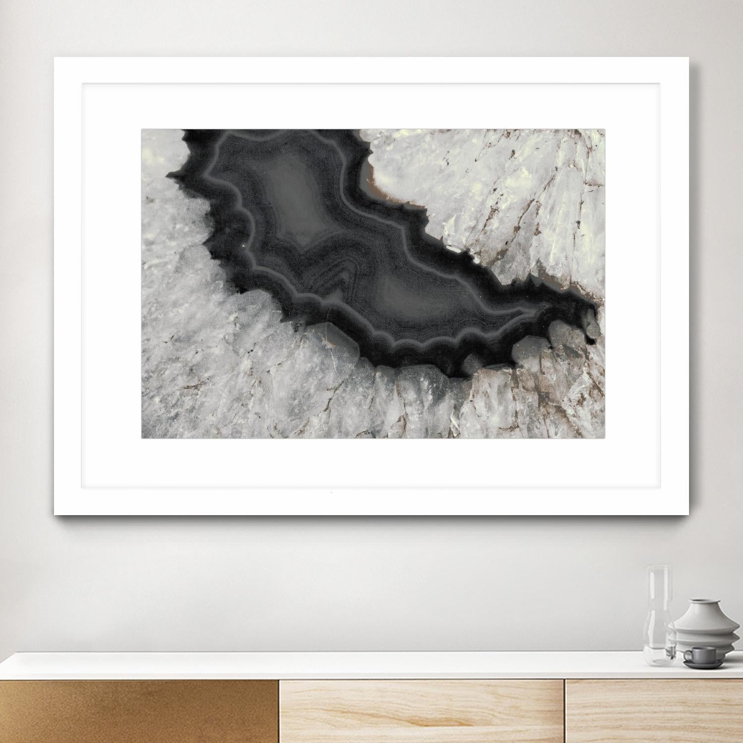 Dark Watercolor Agate Square by Susan Bryant on GIANT ART - abstract photography