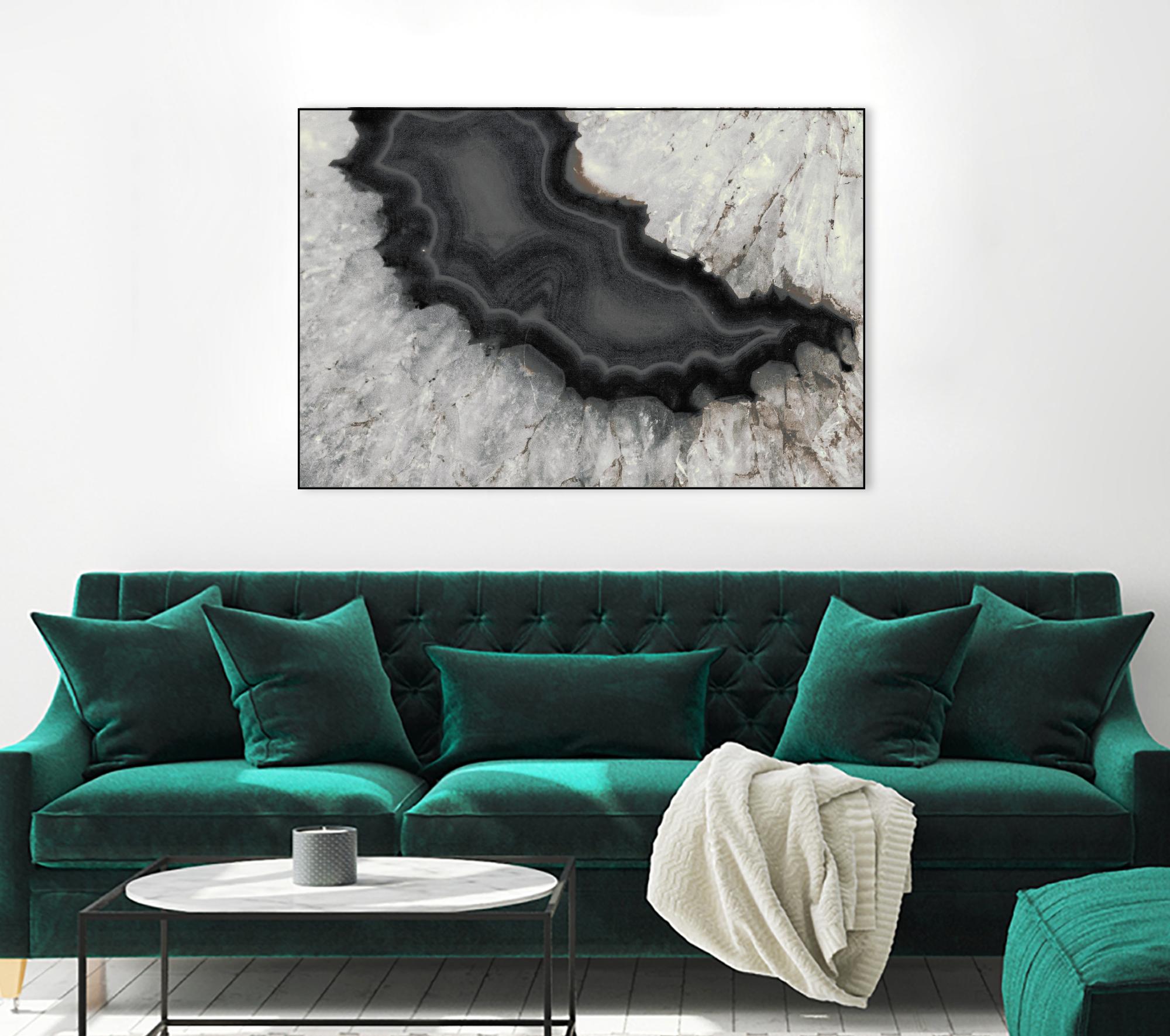 Dark Watercolor Agate Square by Susan Bryant on GIANT ART - abstract photography