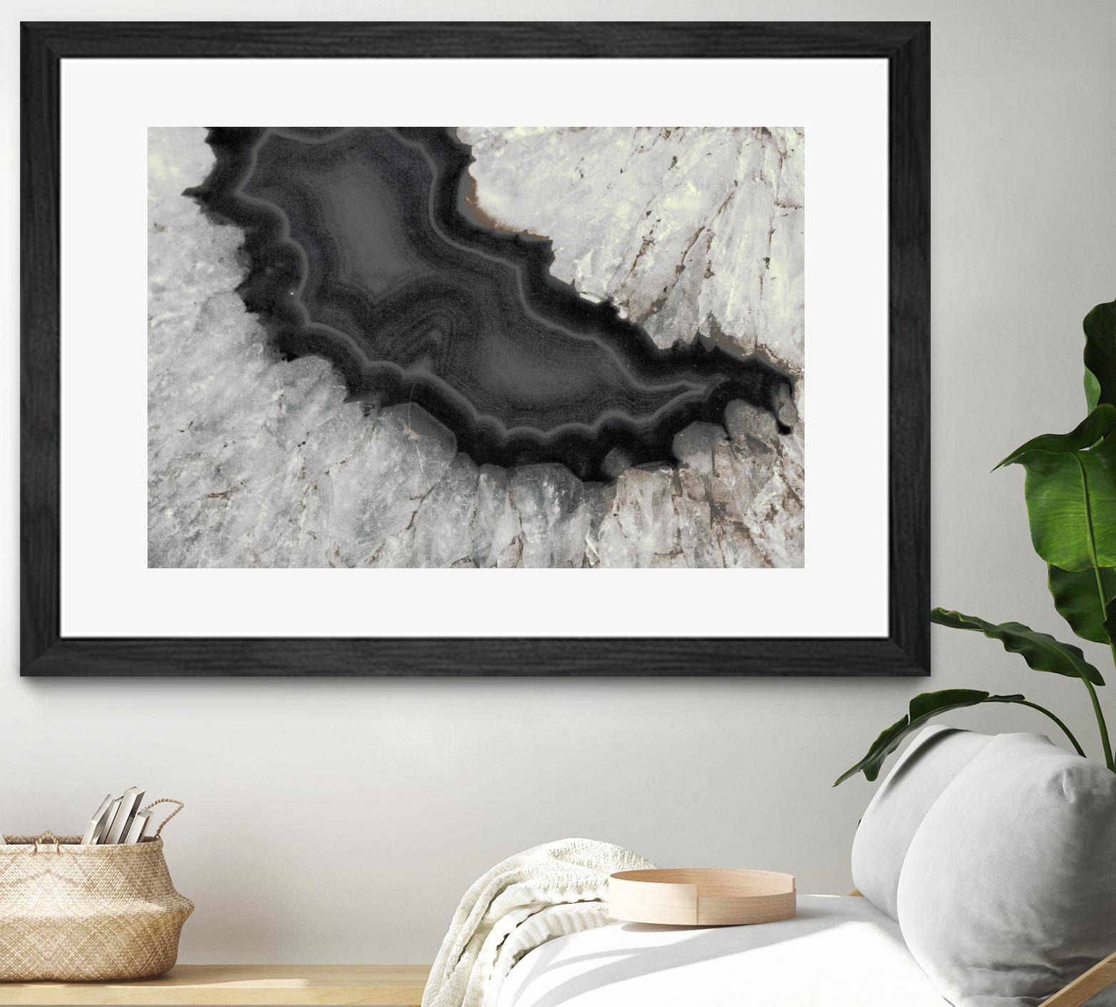 Dark Watercolor Agate Square by Susan Bryant on GIANT ART - abstract photography