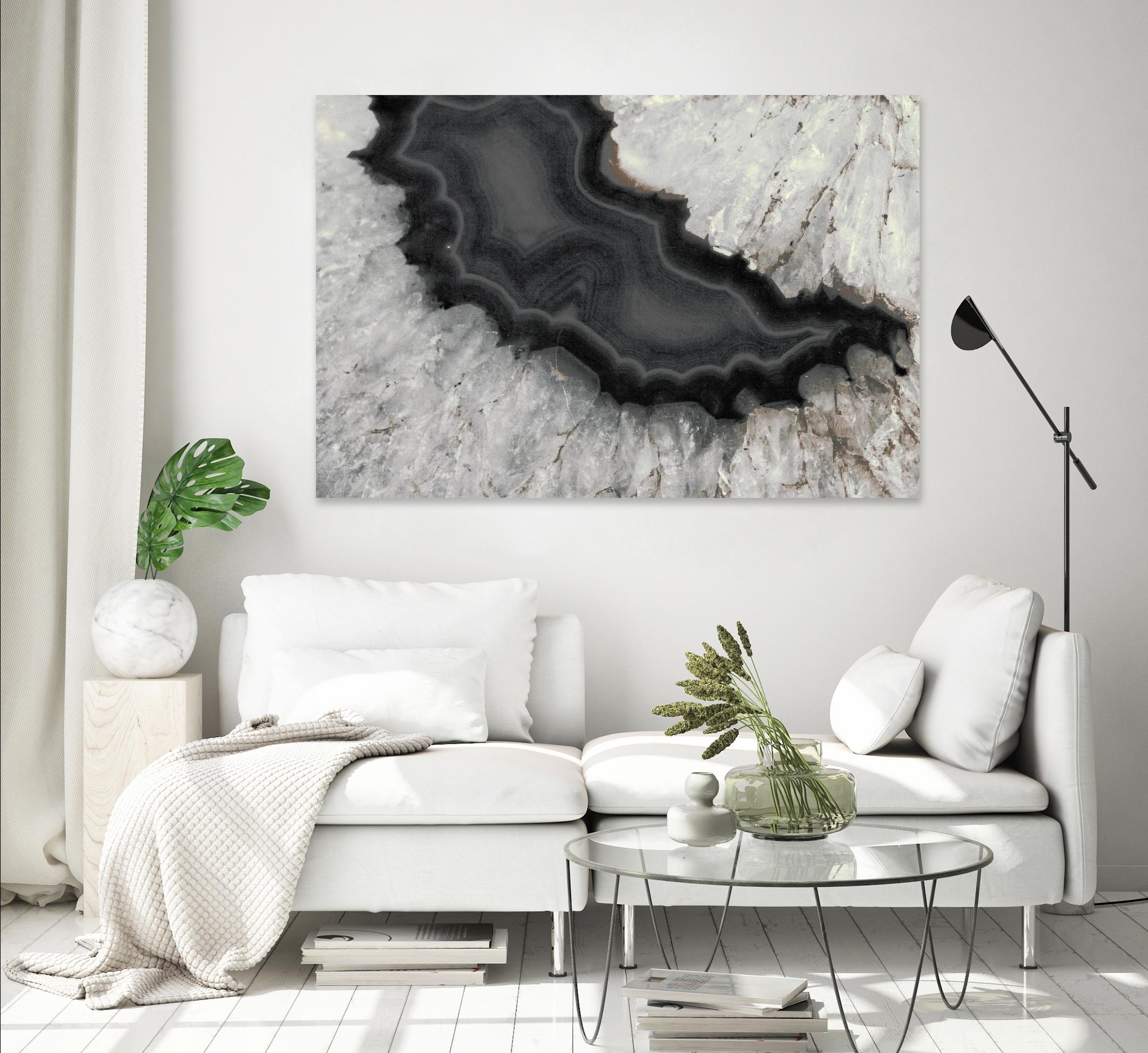 Dark Watercolor Agate Square by Susan Bryant on GIANT ART - abstract photography
