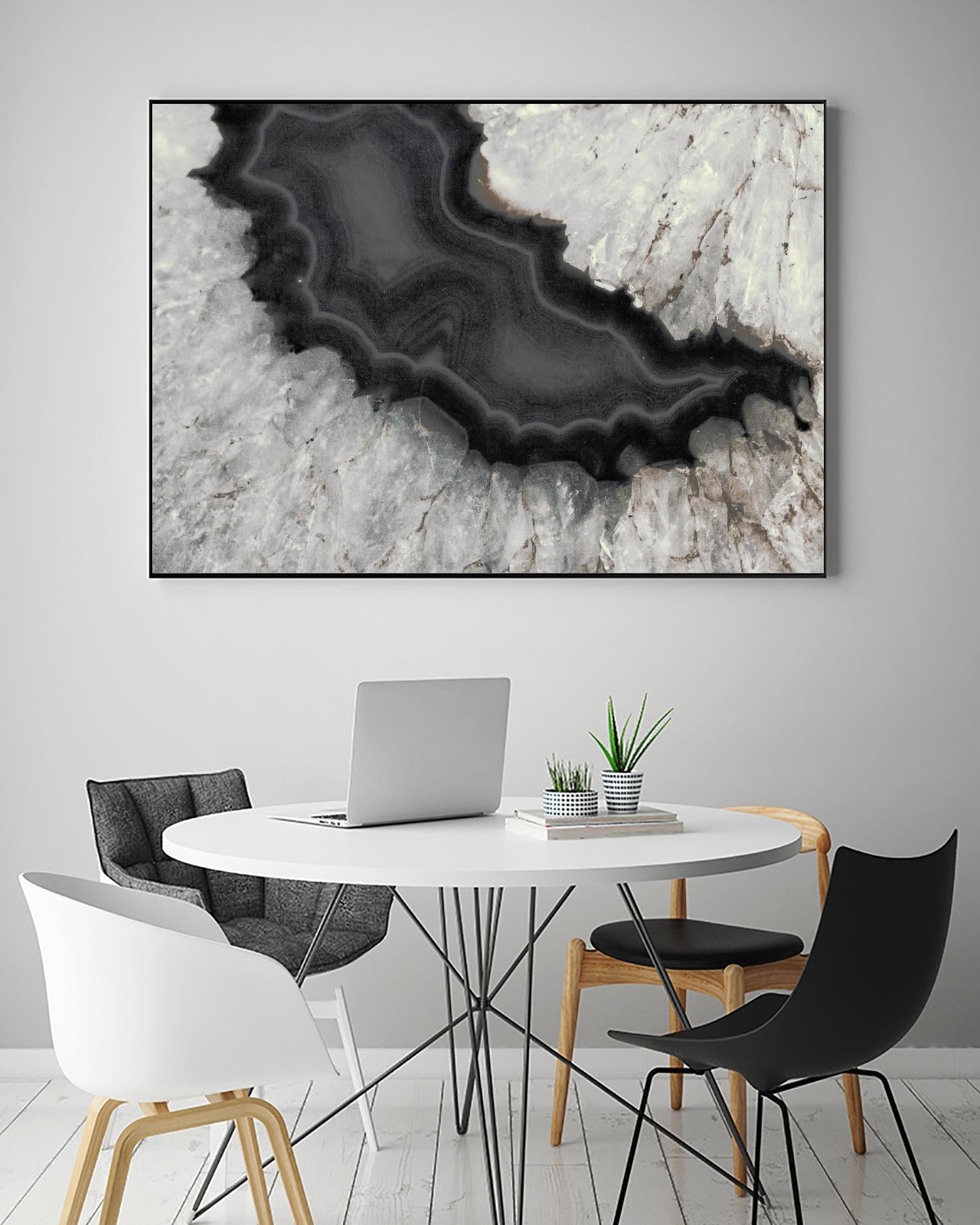 Dark Watercolor Agate Square by Susan Bryant on GIANT ART - abstract photography
