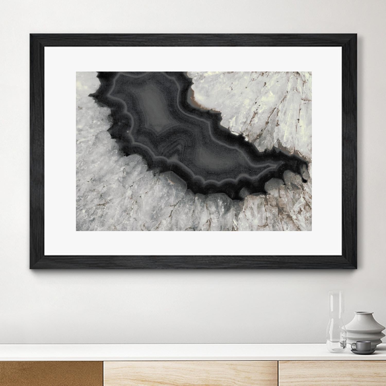 Dark Watercolor Agate Square by Susan Bryant on GIANT ART - abstract photography