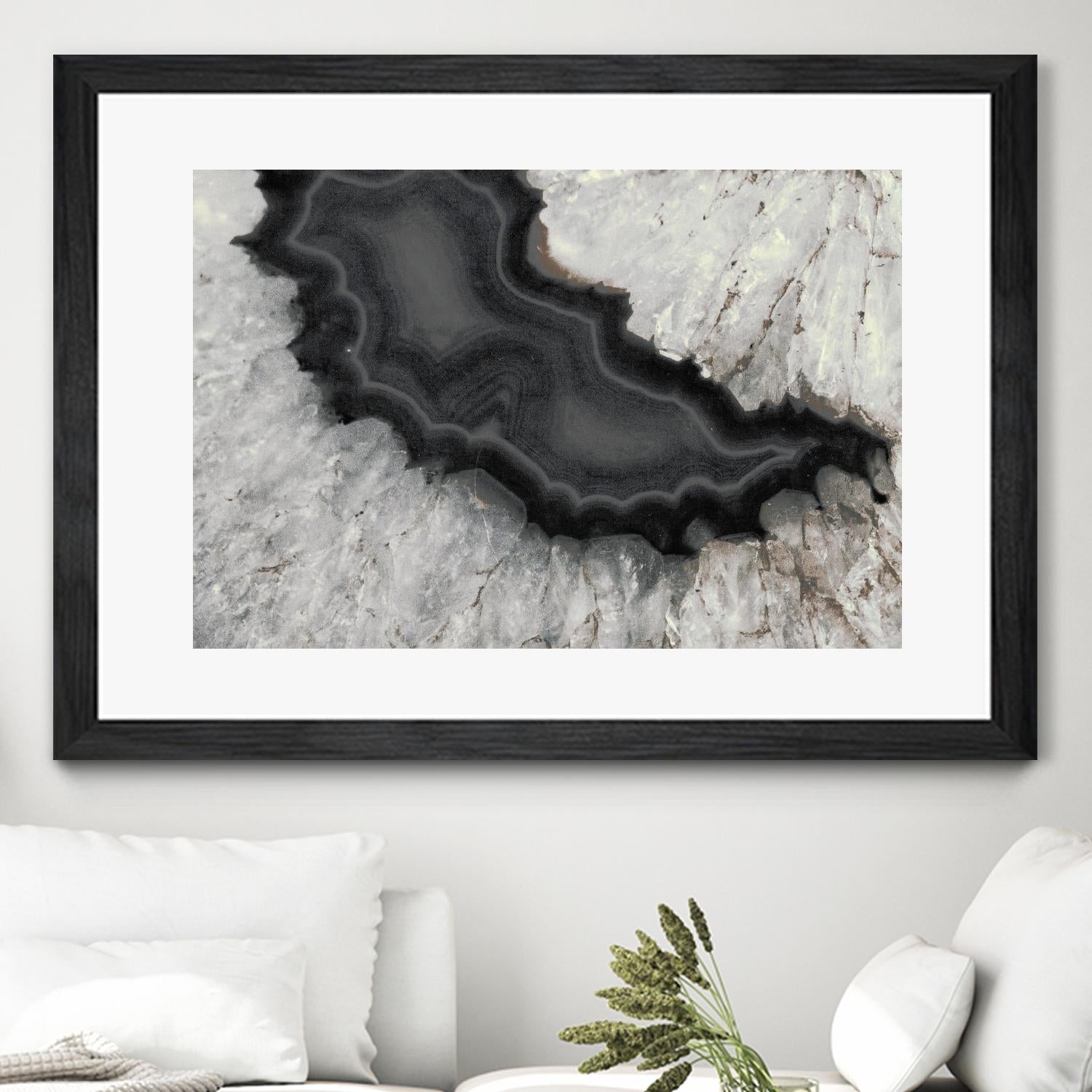 Dark Watercolor Agate Square by Susan Bryant on GIANT ART - abstract photography