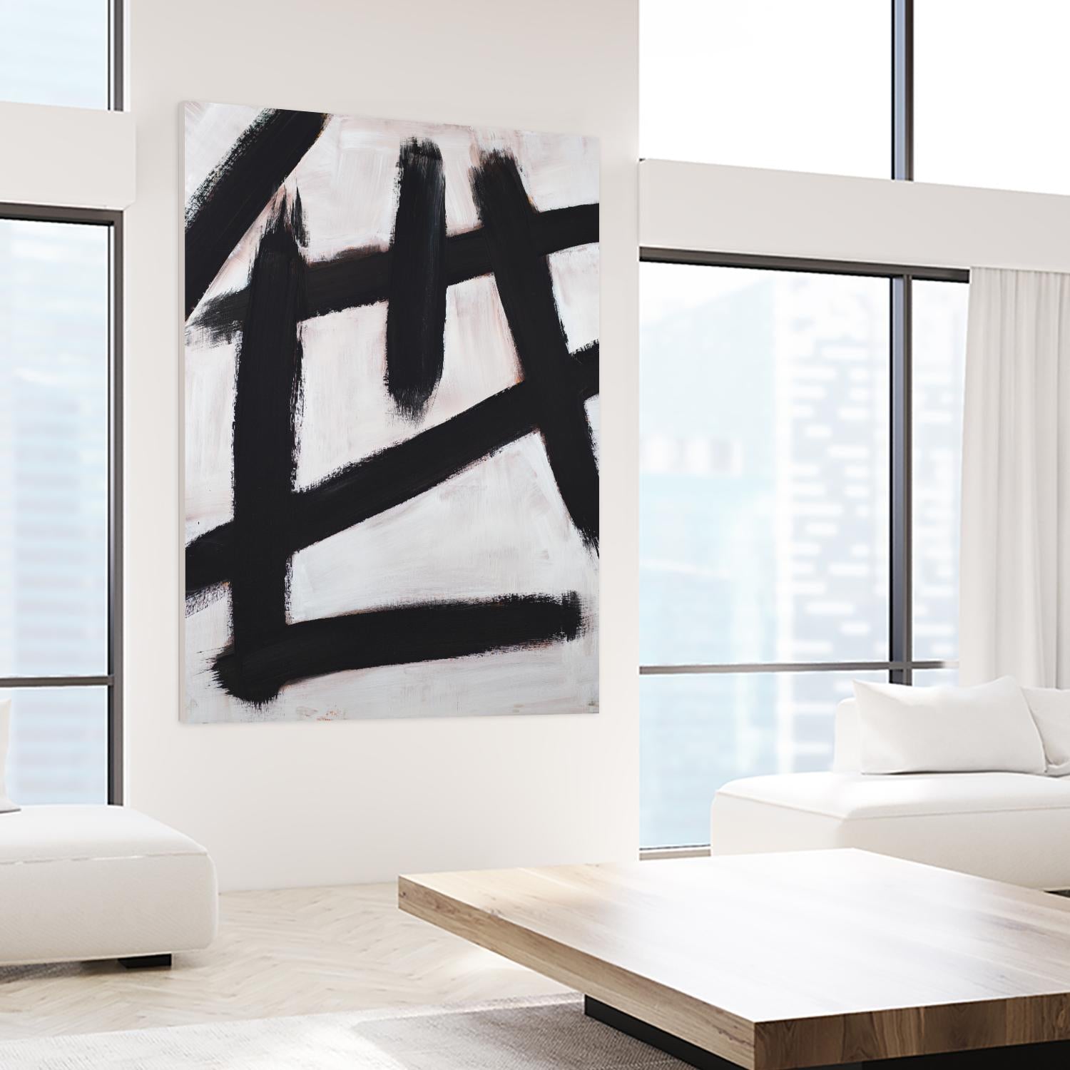 Ink Strokes by Walt Johnson on GIANT ART - black black & white