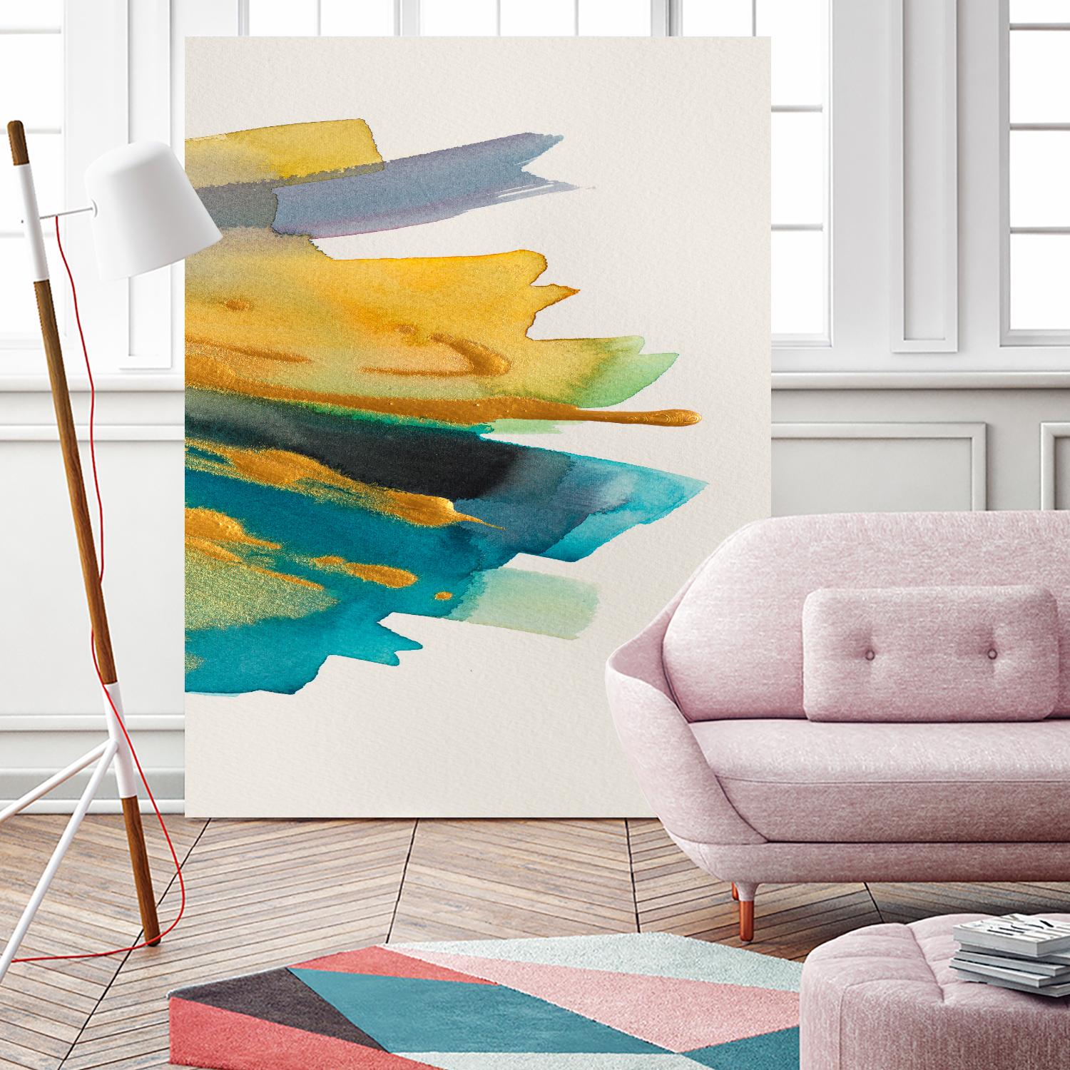 Amber Gold Vertical II by Lanie Loreth on GIANT ART - gold abstract