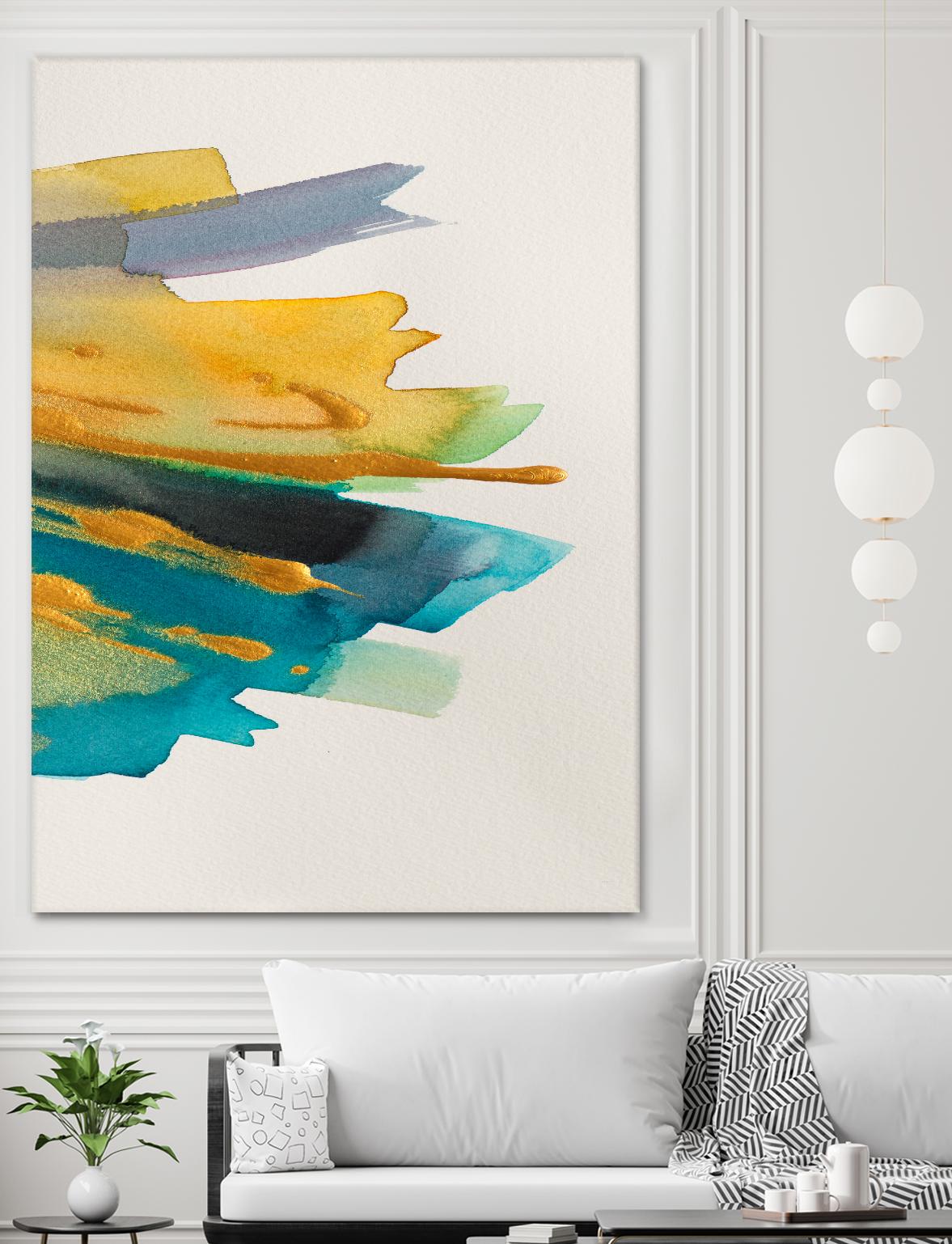 Amber Gold Vertical II by Lanie Loreth on GIANT ART - gold abstract