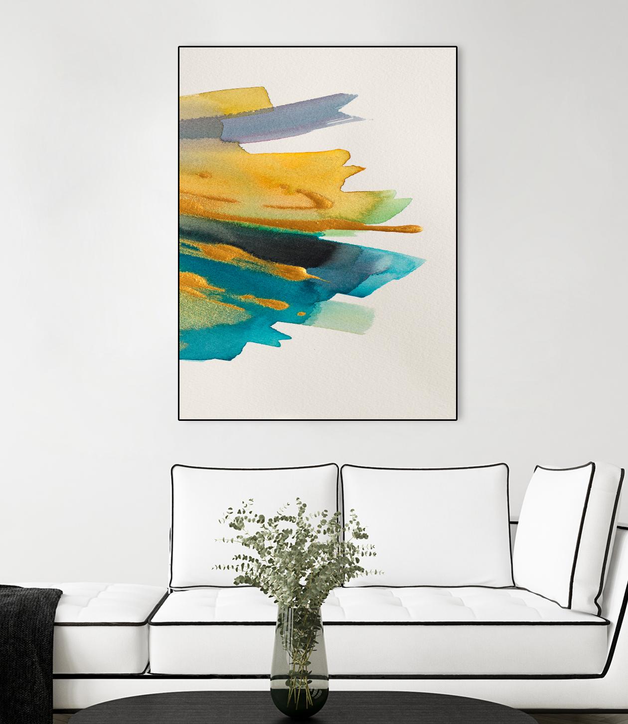 Amber Gold Vertical II by Lanie Loreth on GIANT ART - gold abstract