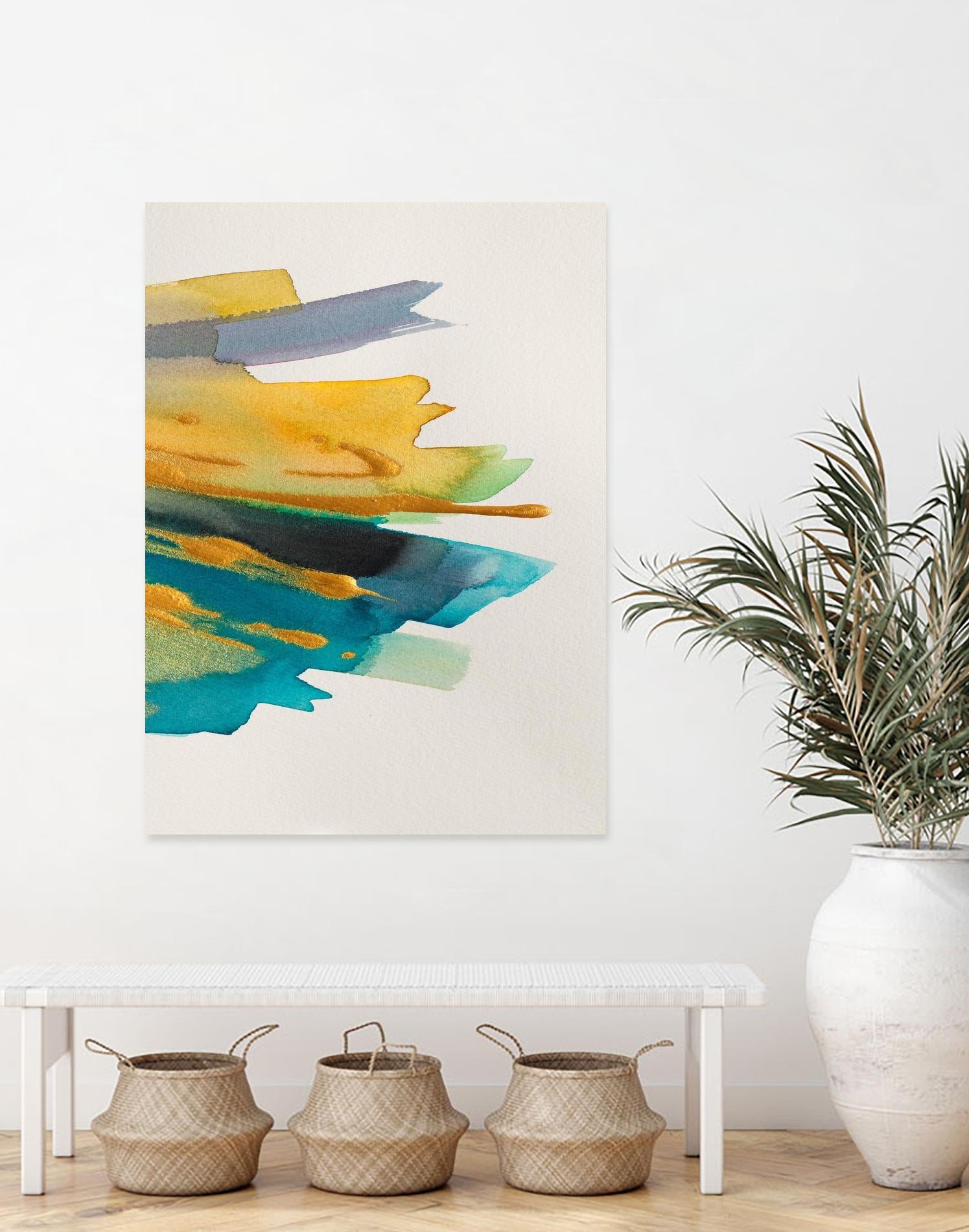 Amber Gold Vertical II by Lanie Loreth on GIANT ART - gold abstract